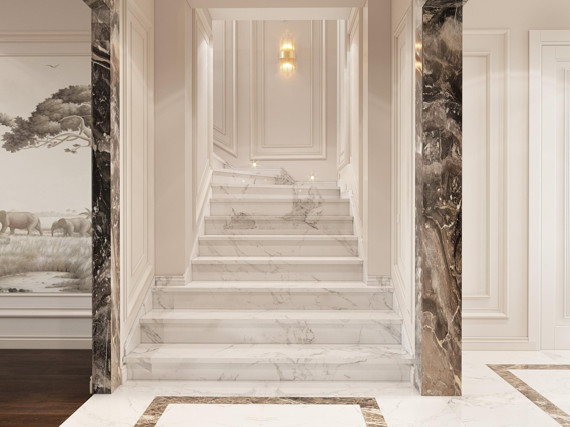 Staircase hall 1st floor made in the style of Classics