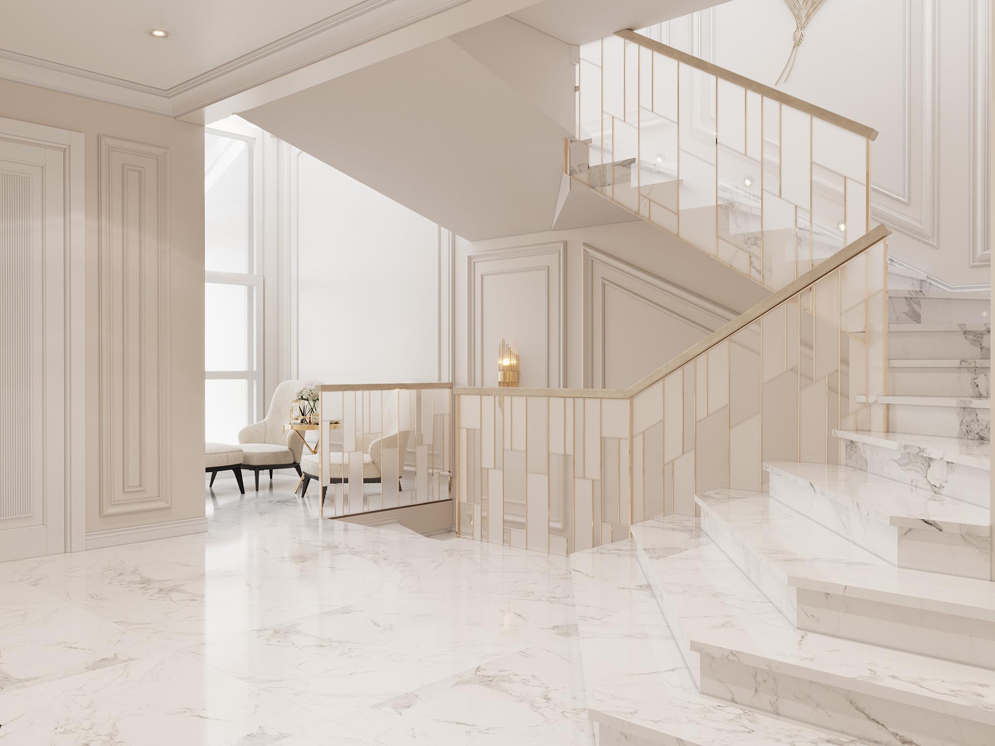 Staircase hall 2nd floor made in the style of Classics Contemporary
