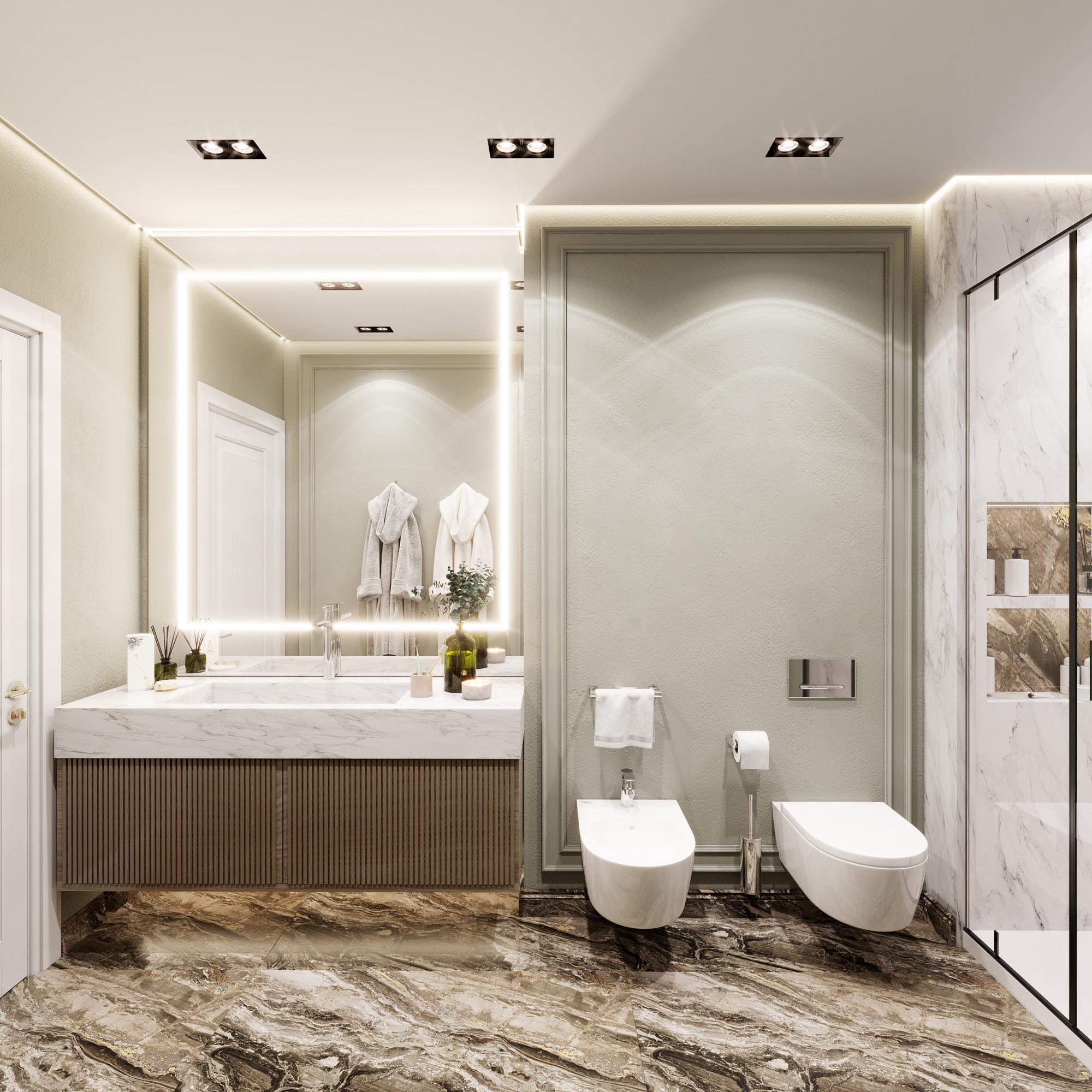 Bathroom in the nursery room №1 made in the style of Contemporary Minimalism
