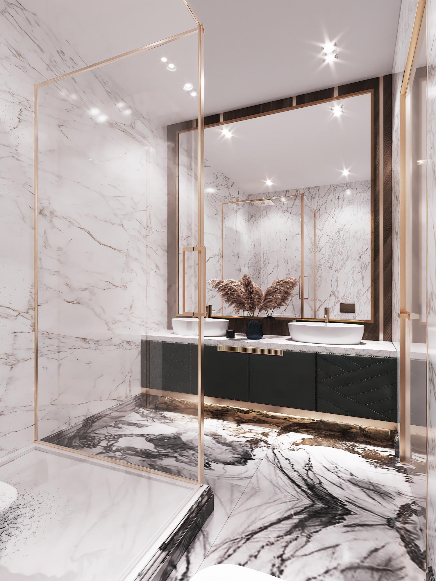 Bathroom in the master bedroom made in the style of Classics Contemporary