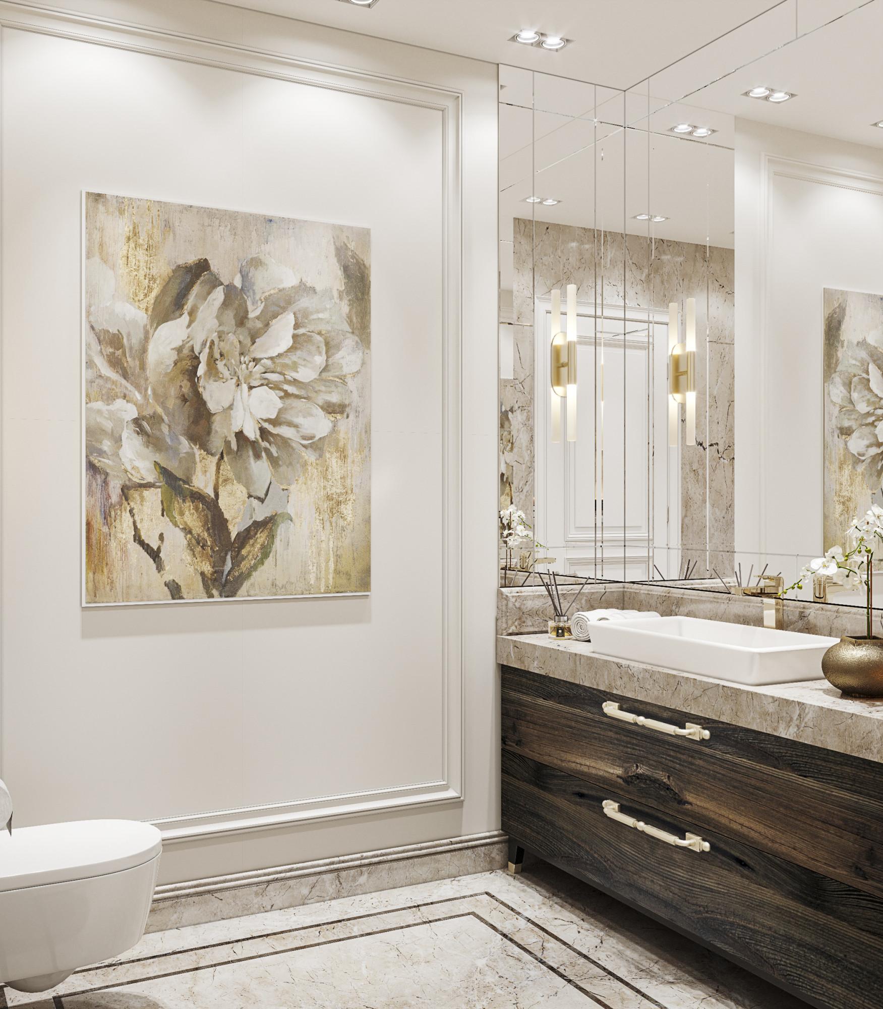 Basement bathroom made in the style of Classics Neoclassicism