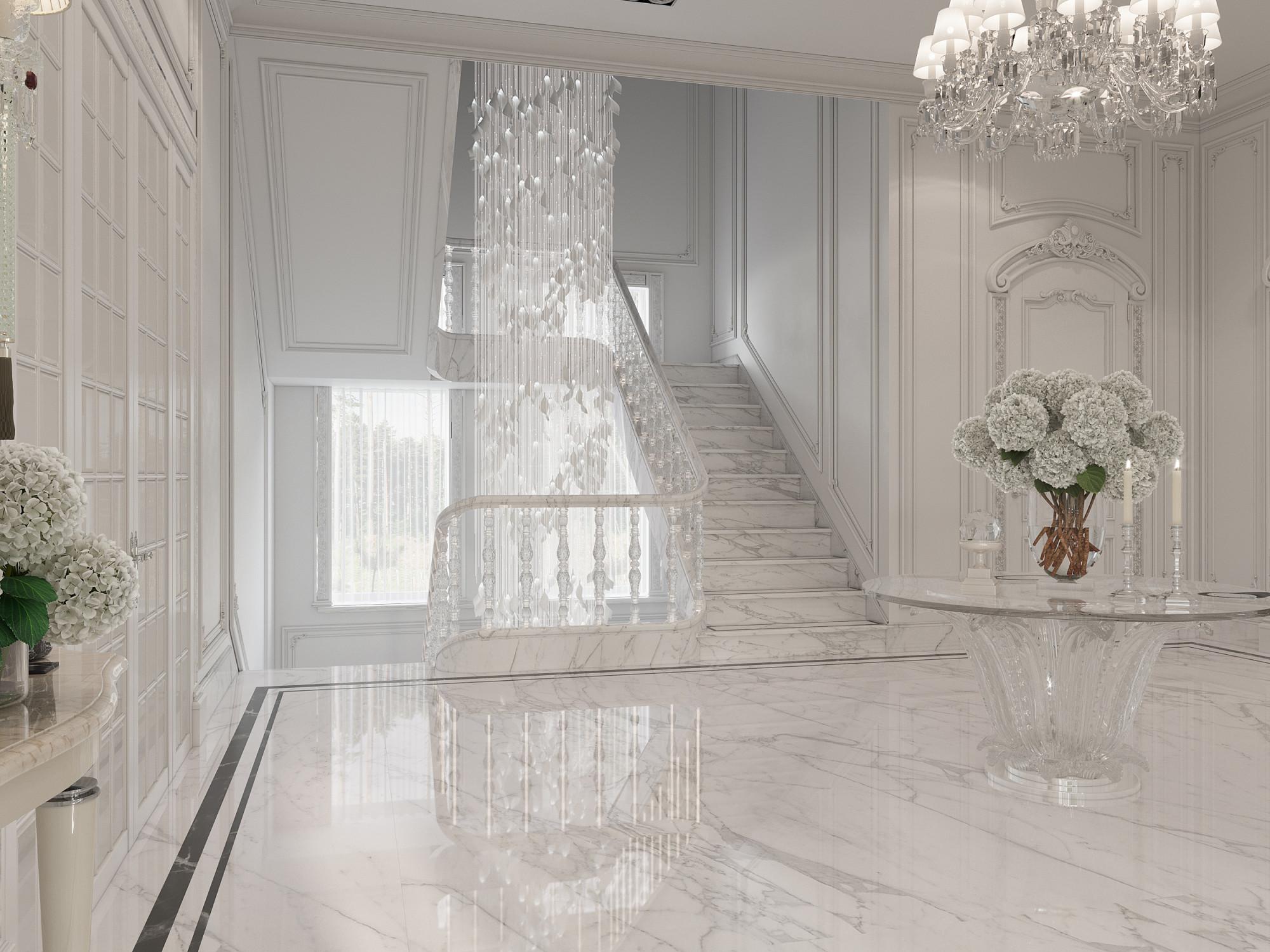Staircase hall 1st floor made in the style of Classics Neoclassicism