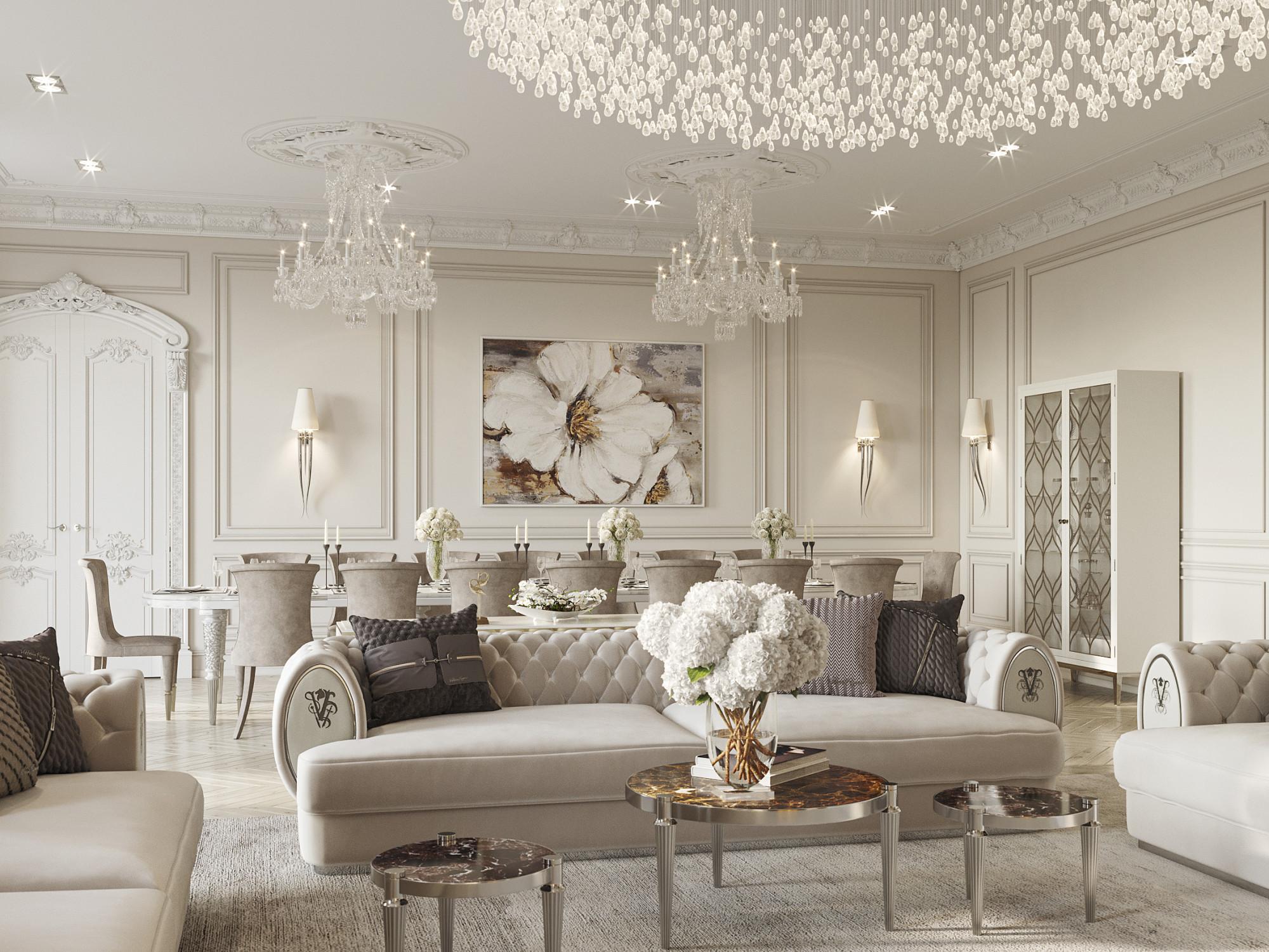 Reception hall made in the style of Classics Neoclassicism