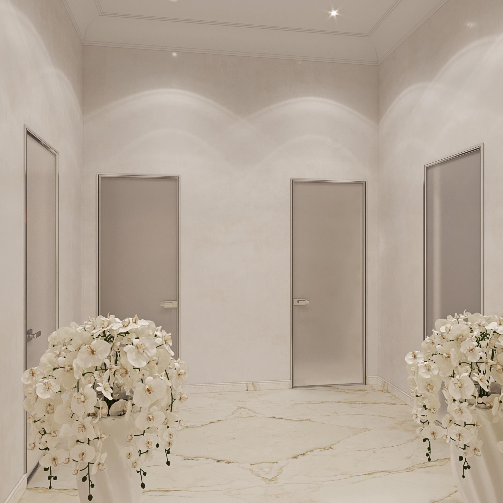 Vestibule by the swimming pool made in the style of Classics