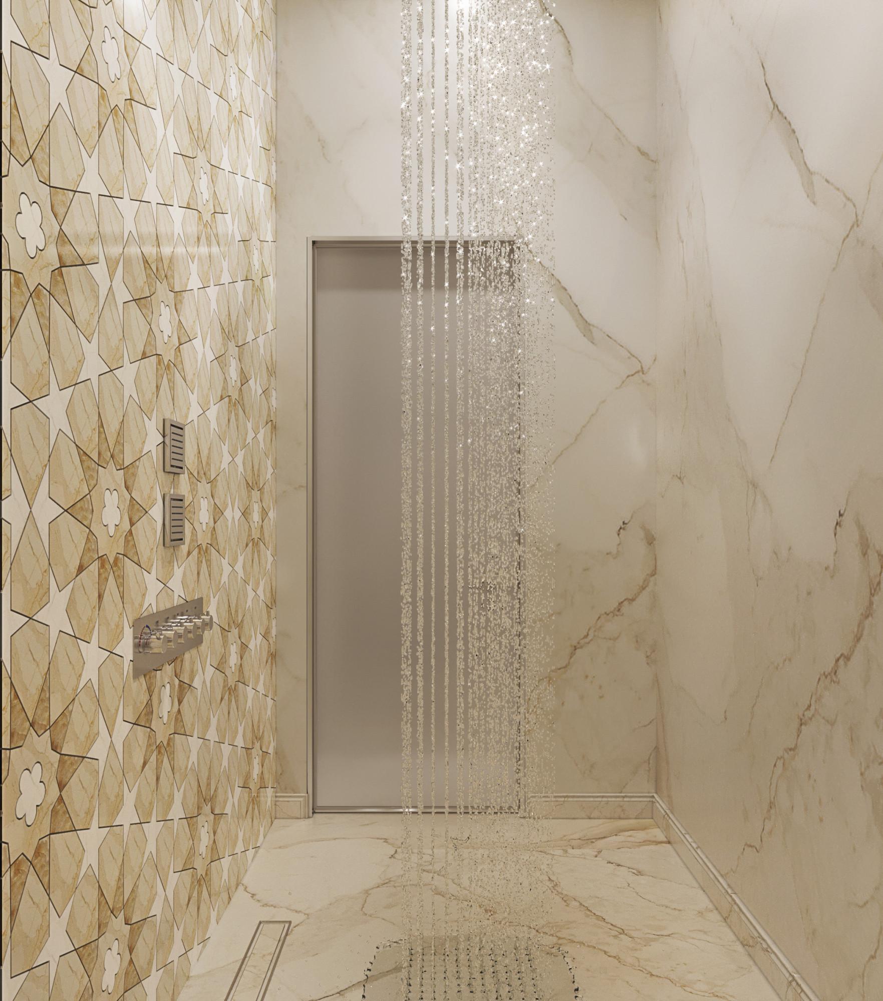 Shower by the pool made in the style of Classics Neoclassicism