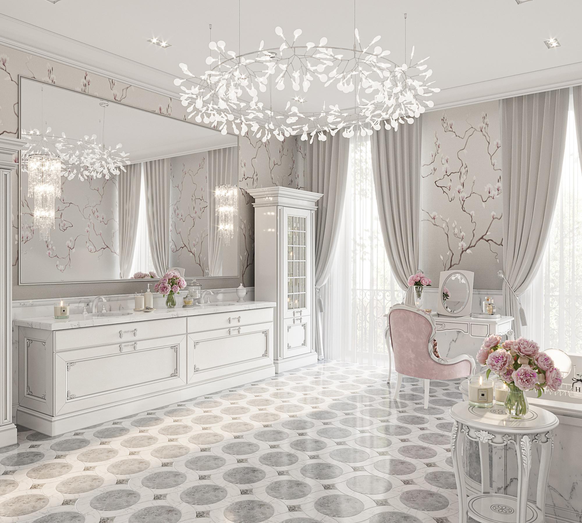 Bathroom in the master bedroom made in the style of Classics Neoclassicism