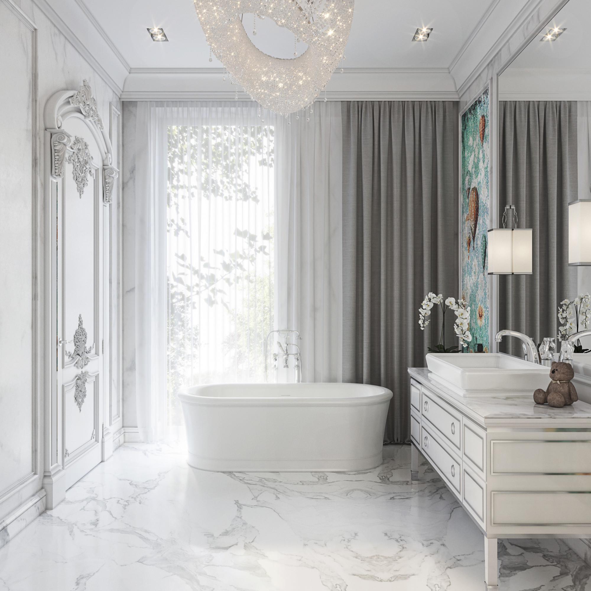 Bathroom in the nursery room №1 made in the style of Classics Neoclassicism
