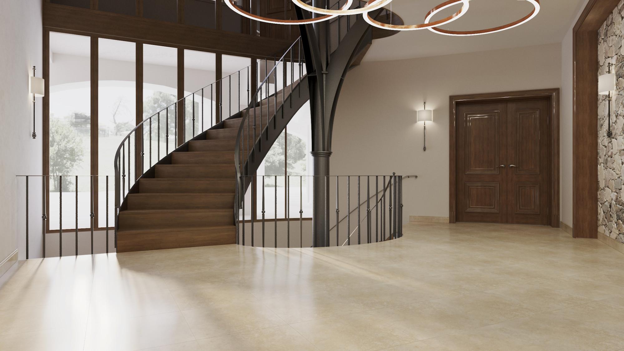Staircase hall 1st floor made in the style of Contemporary Chateau