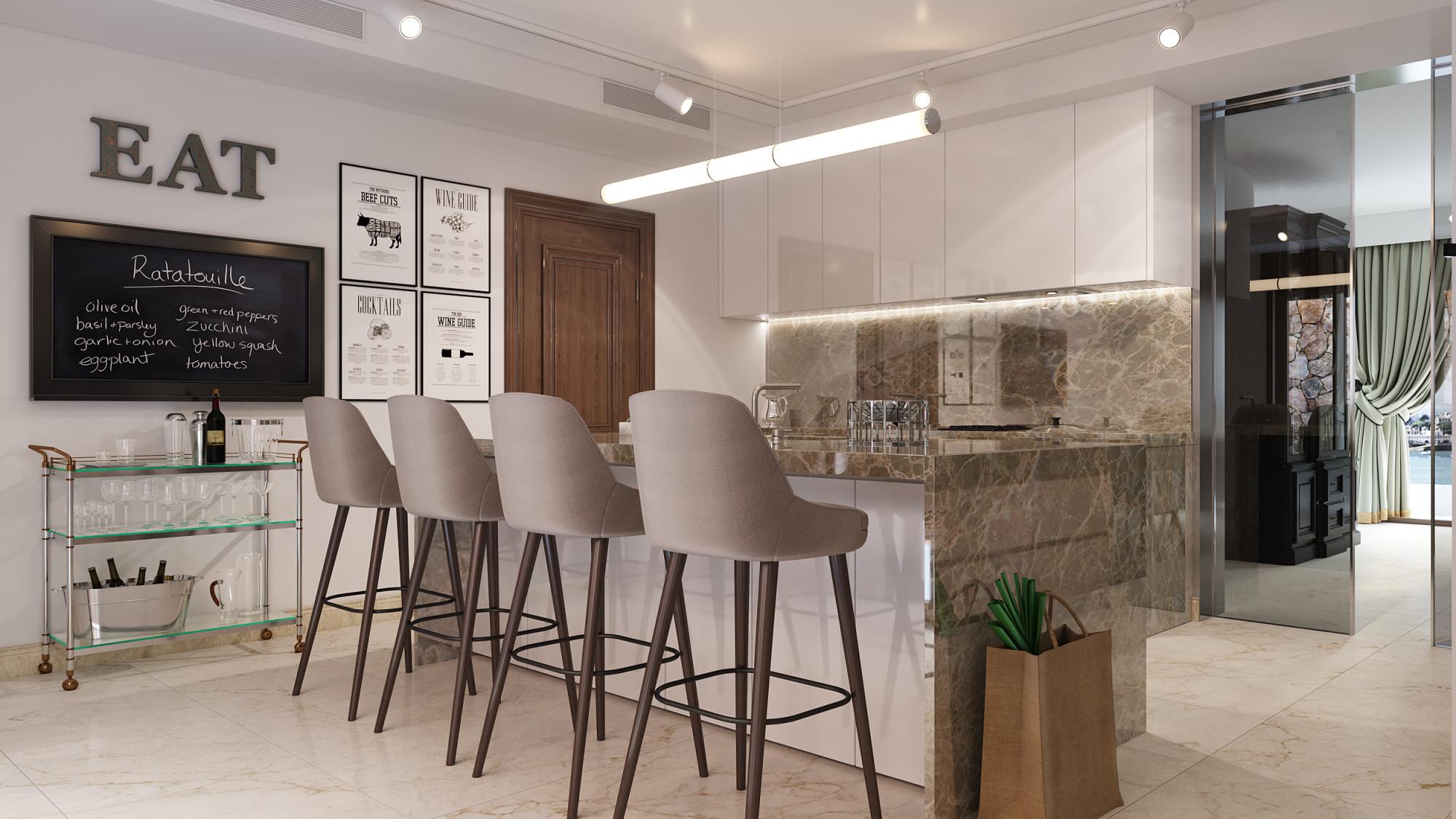 Kitchen made in the style of Contemporary Eclecticism