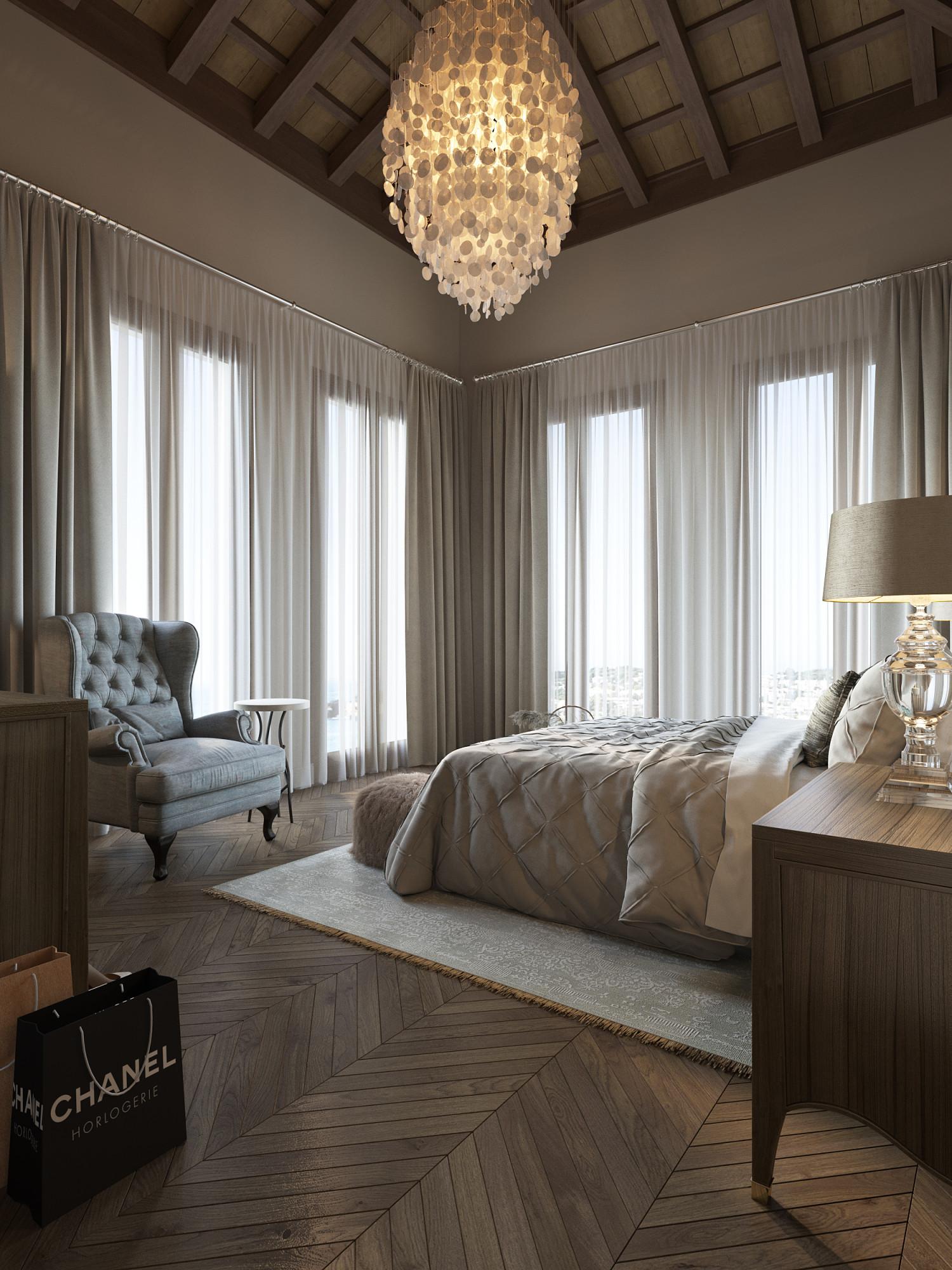 Bedroom made in the style of Contemporary Eclecticism Eco style Chateau
