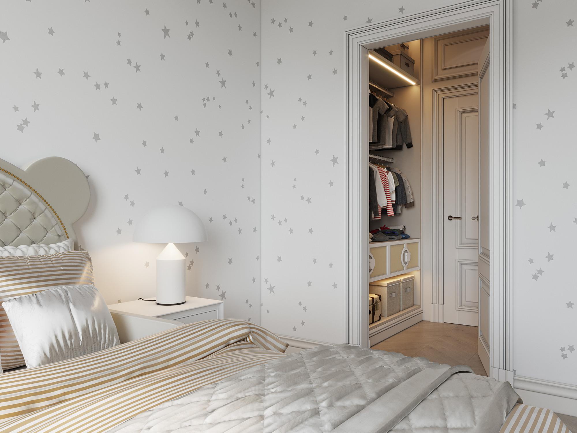 Dressing room in the nursery room №1 made in the style of Contemporary classics