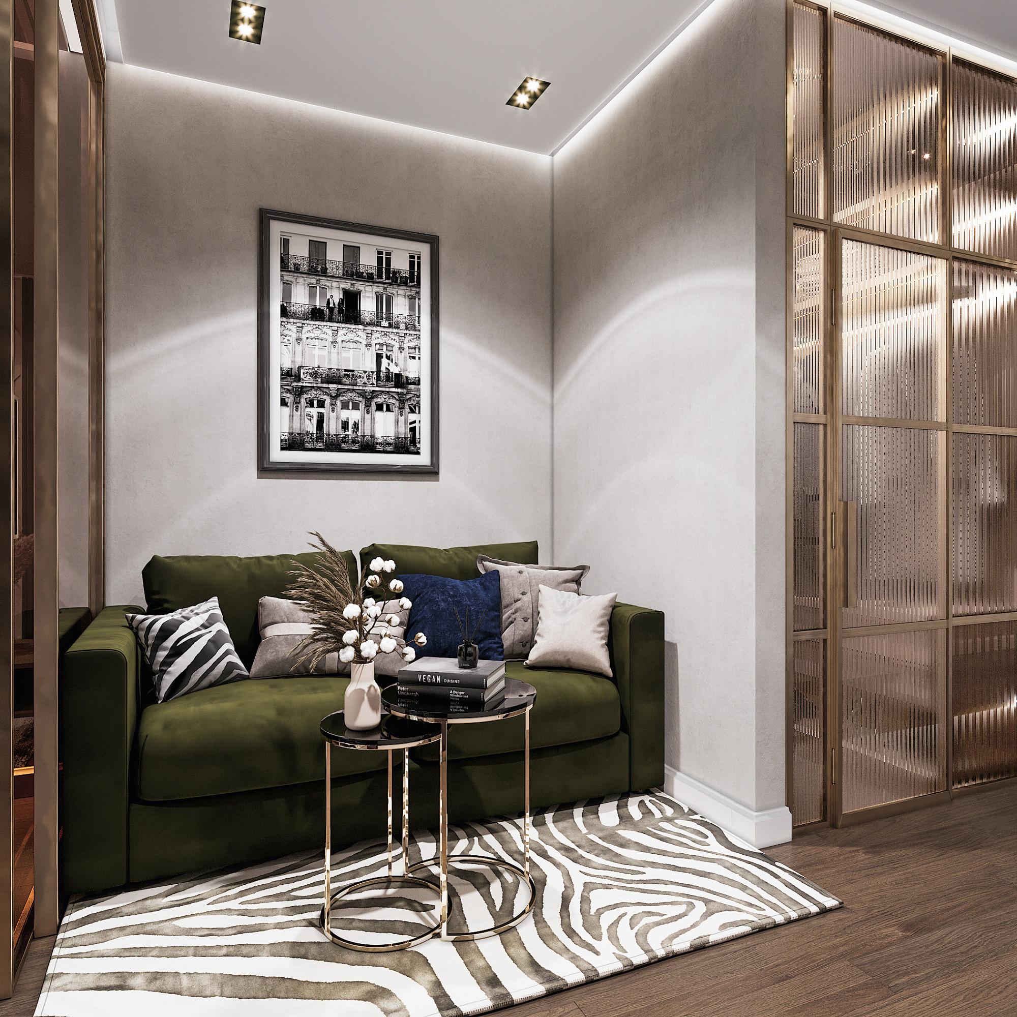 Living room made in the style of Neoclassicism Art deco