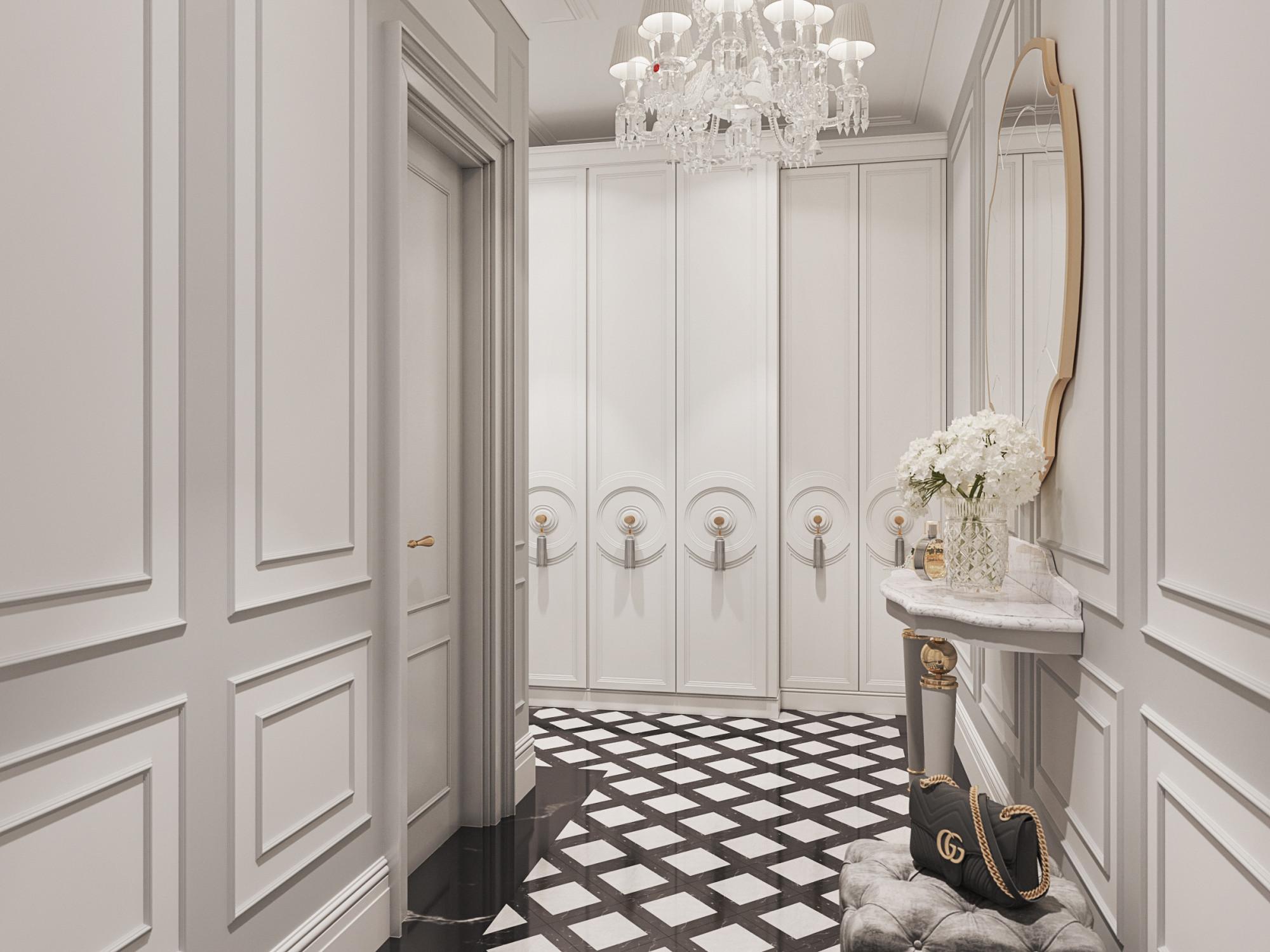 Hall  made in the style of Neoclassicism Chateau