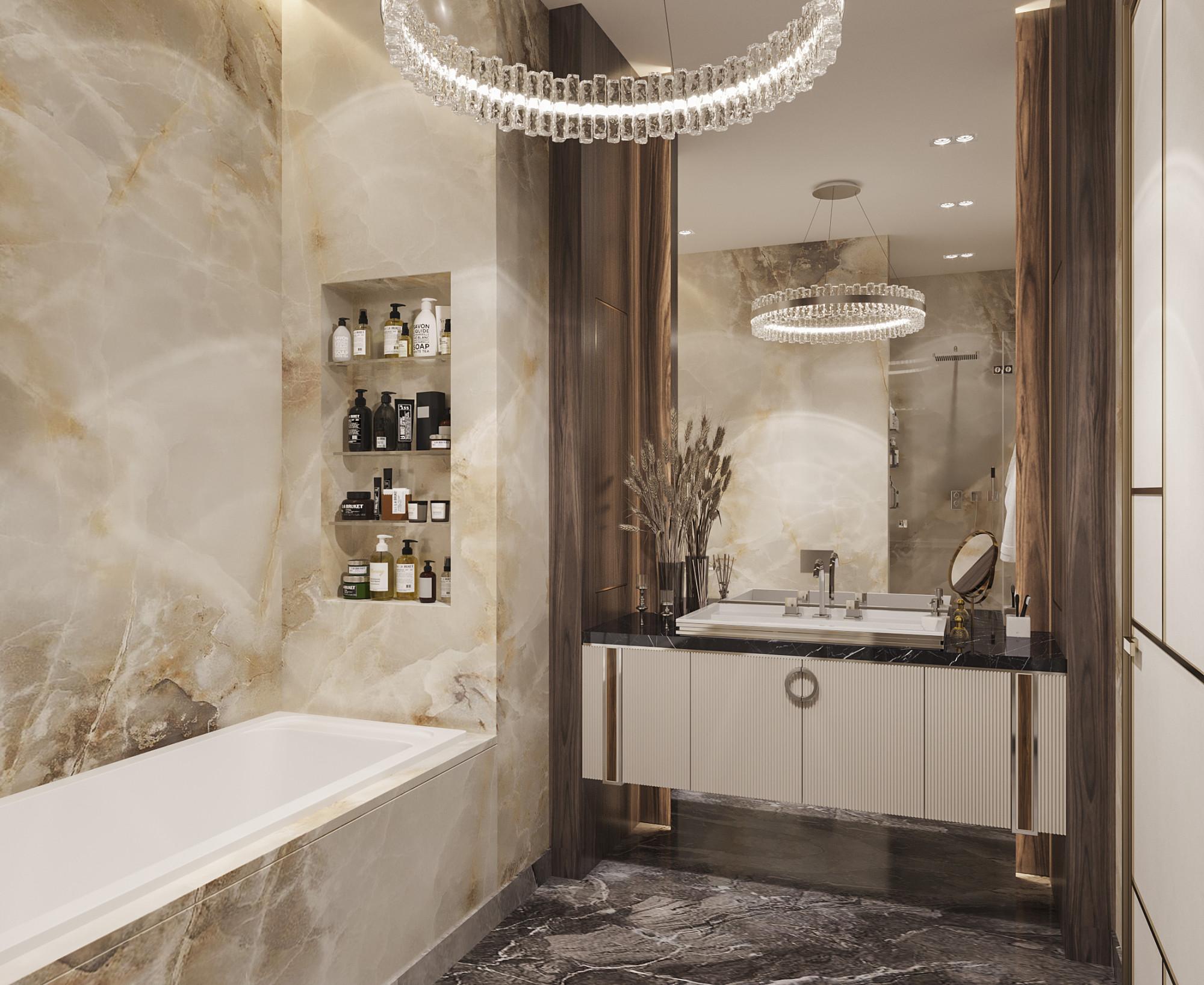 Bathroom made in the style of Contemporary Neoclassicism