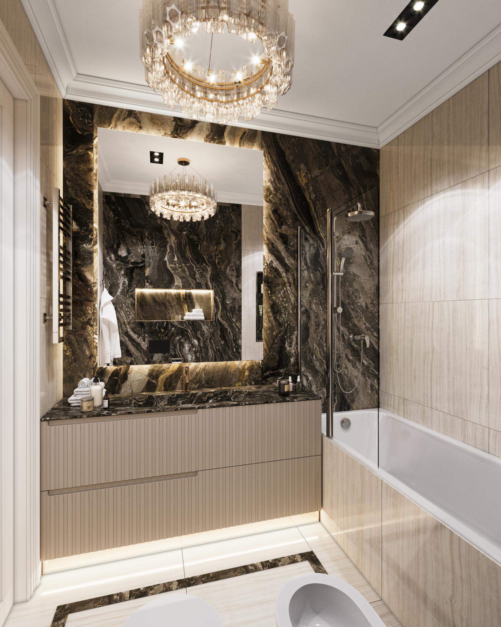 Bathroom in the master bedroom made in the style of Classics Neoclassicism
