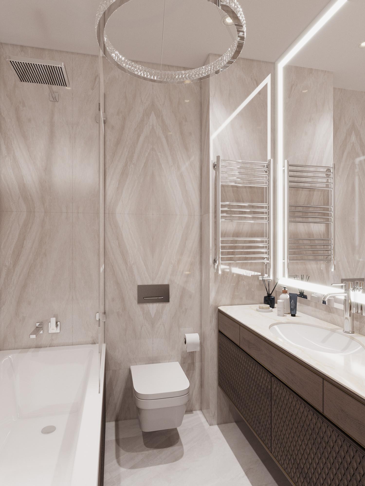 Bathroom in the master bedroom made in the style of Neoclassicism Contemporary