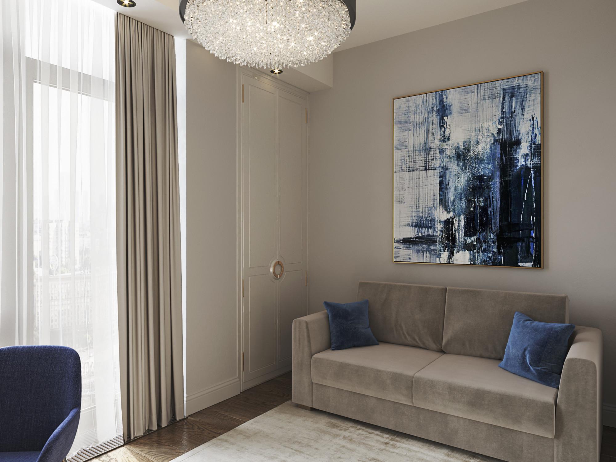 Guest bedroom made in the style of Contemporary Neoclassicism