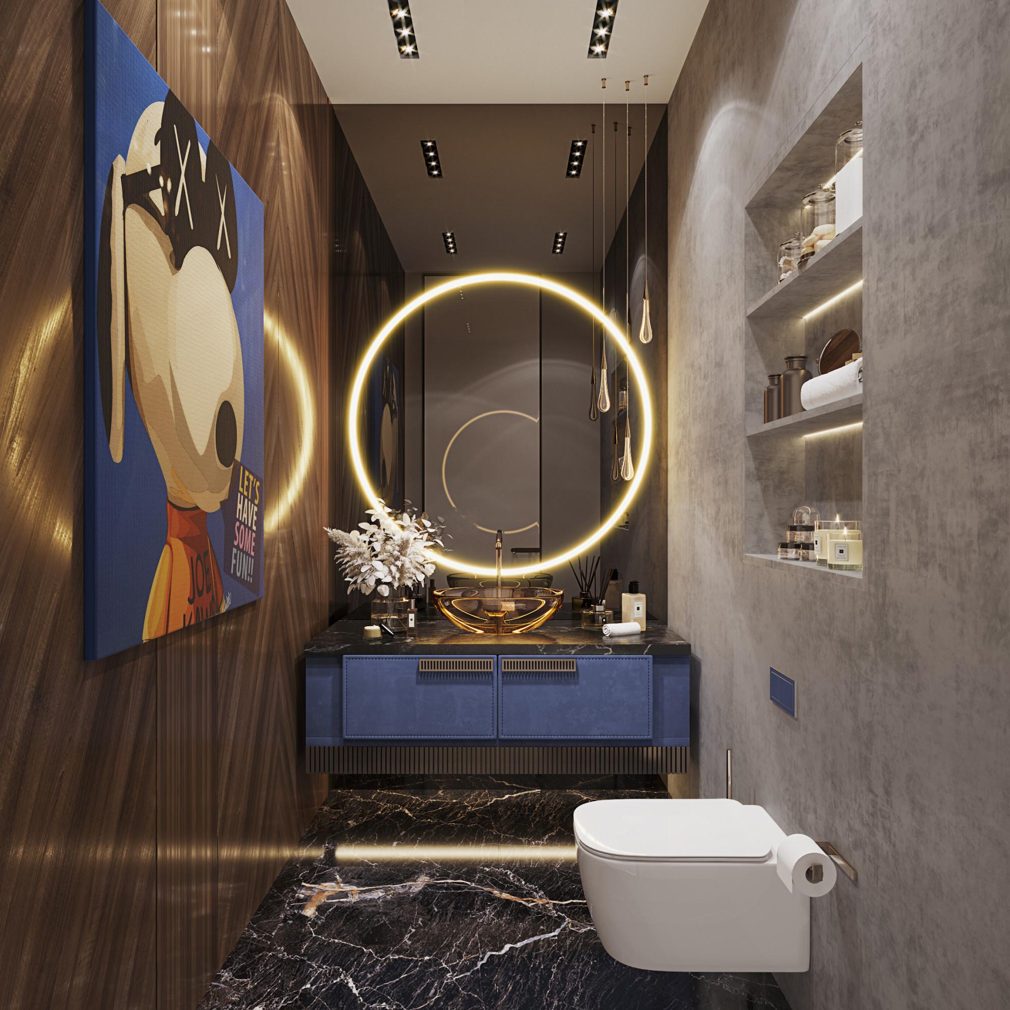 Bathroom made in the style of Contemporary Expressionism 