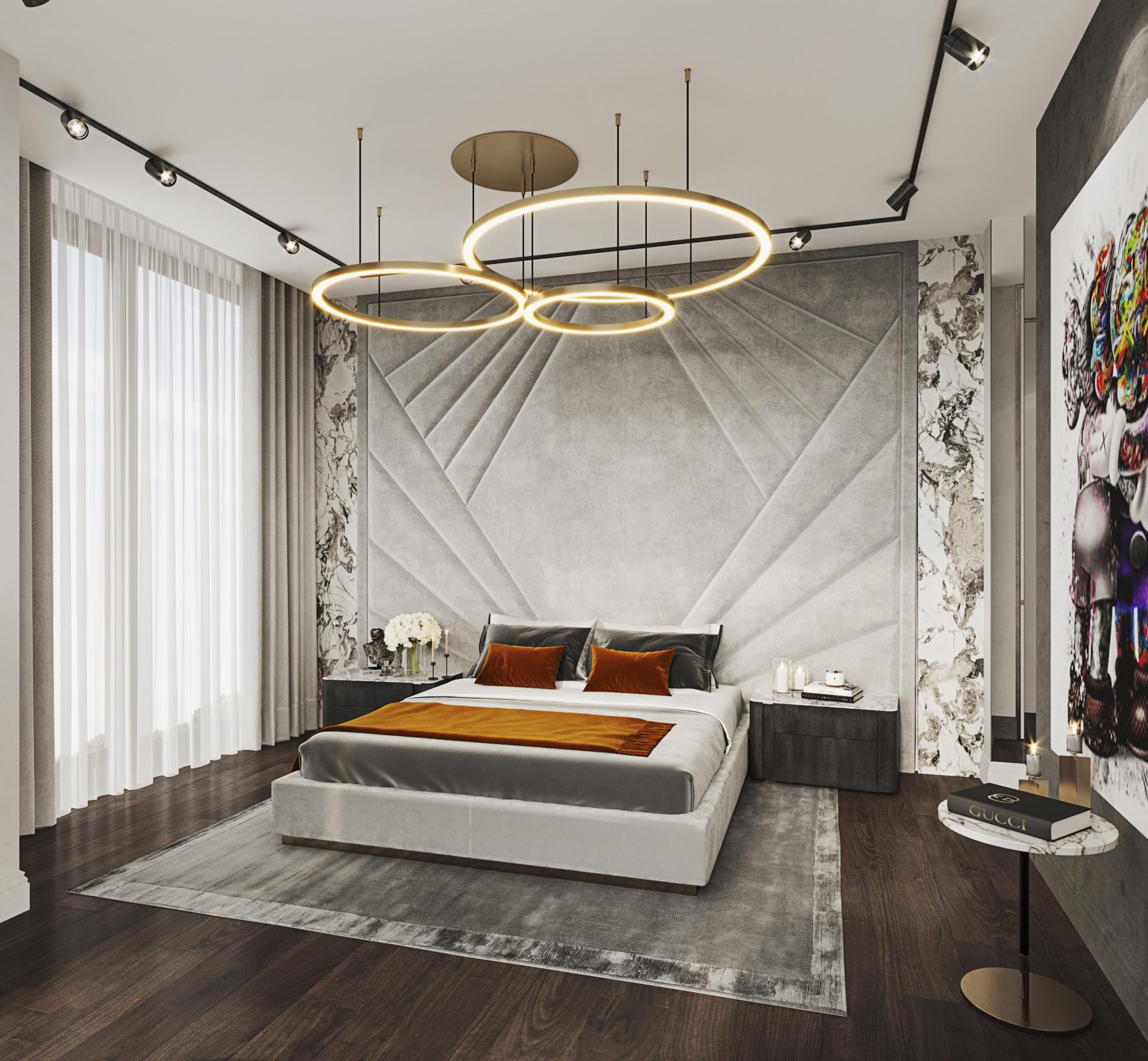 Guest bedroom made in the style of Contemporary Expressionism 