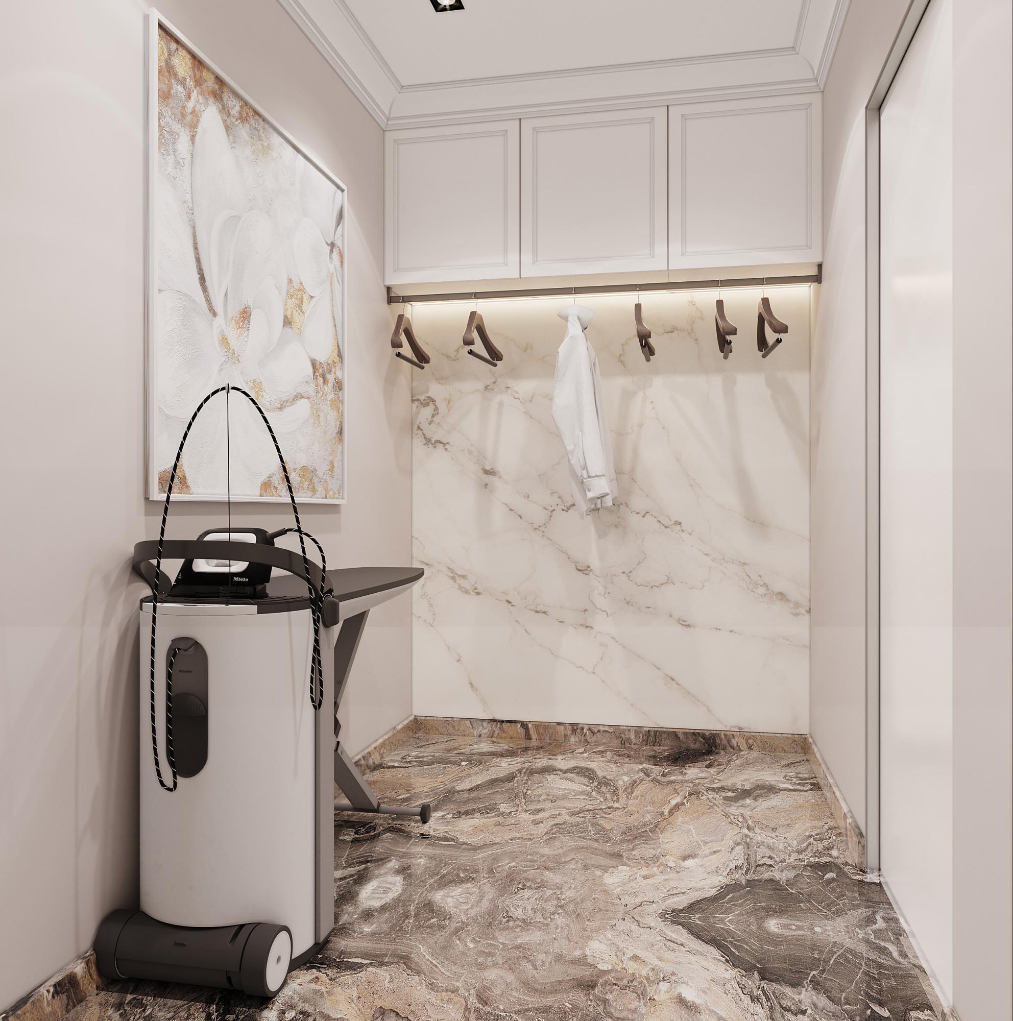 Laundry room made in the style of Contemporary Neoclassicism