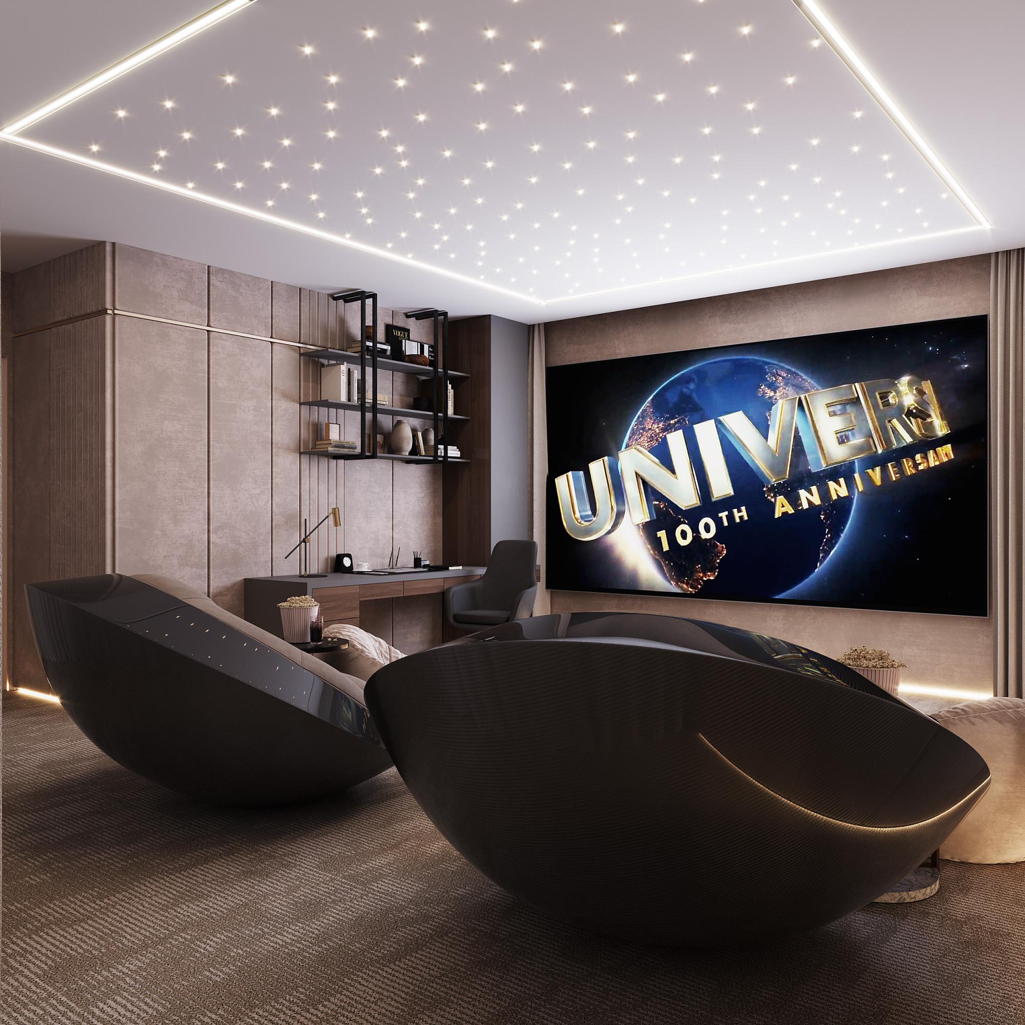 Cinema hall with an office made in the style of Contemporary