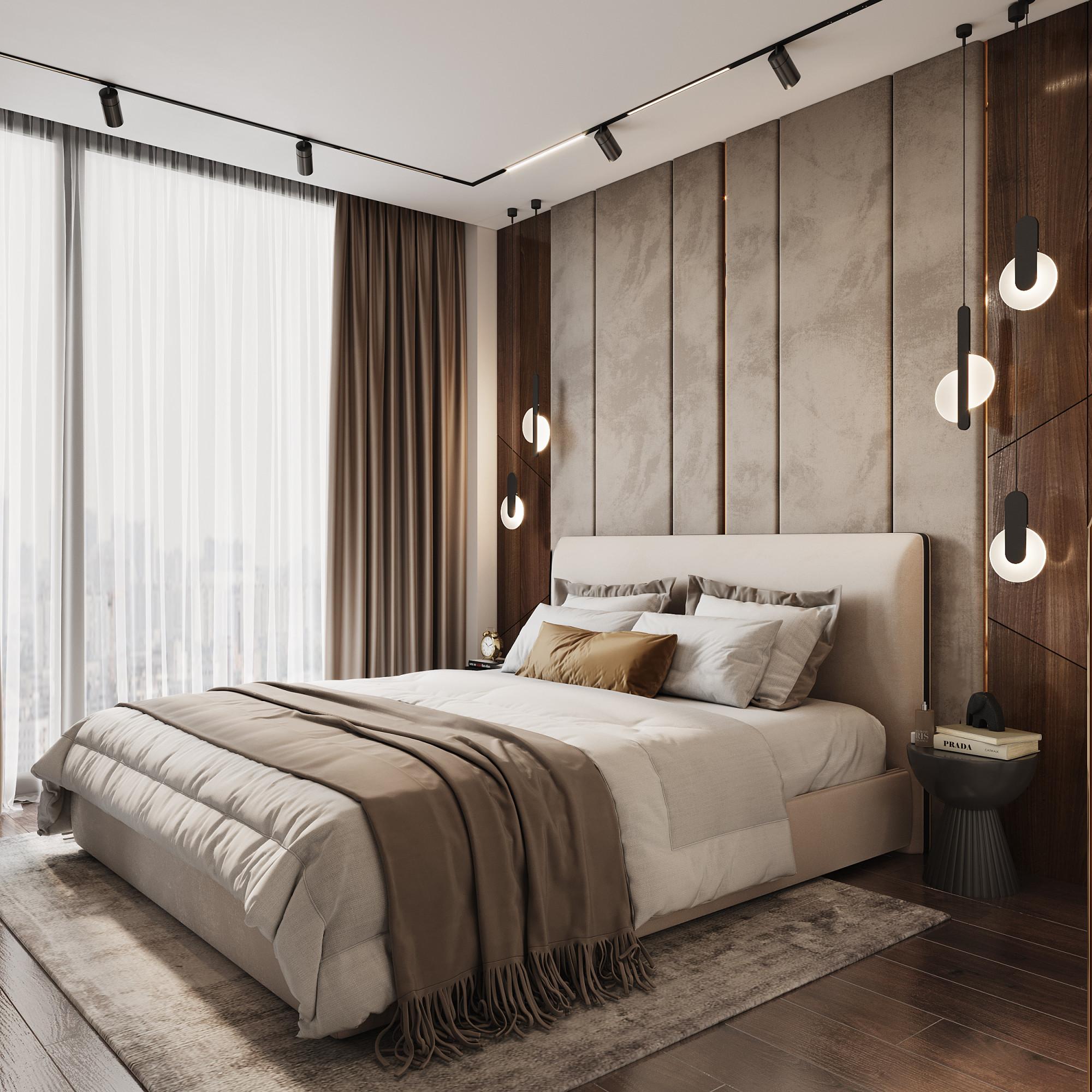 Guest bedroom made in the style of Contemporary Eclecticism Neoclassicism