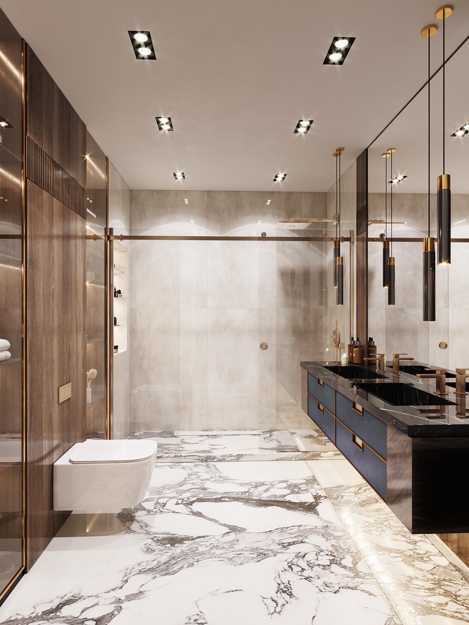 Bathroom in the nursery rooms №2 and №3 made in the style of Contemporary classics
