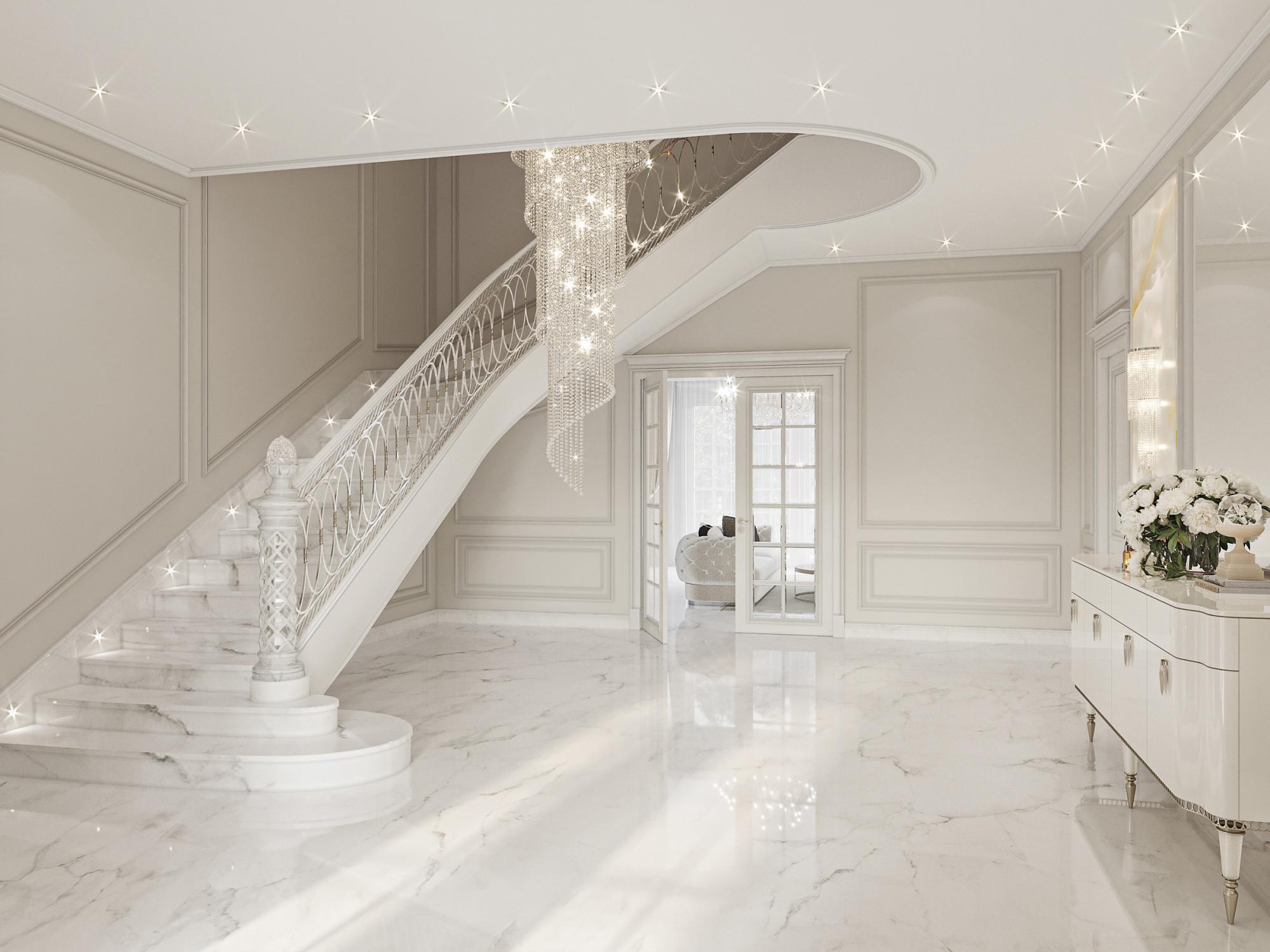 Staircase hall 1st floor made in the style of Neoclassicism