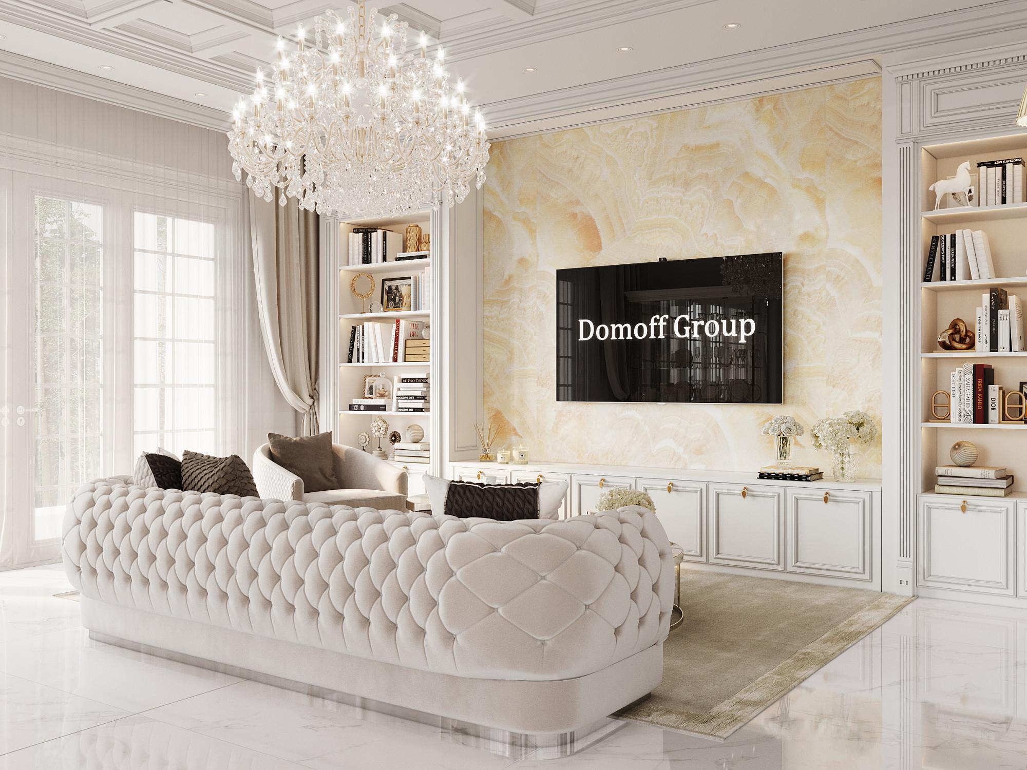 Living and dining room made in the style of Contemporary classics Neoclassicism