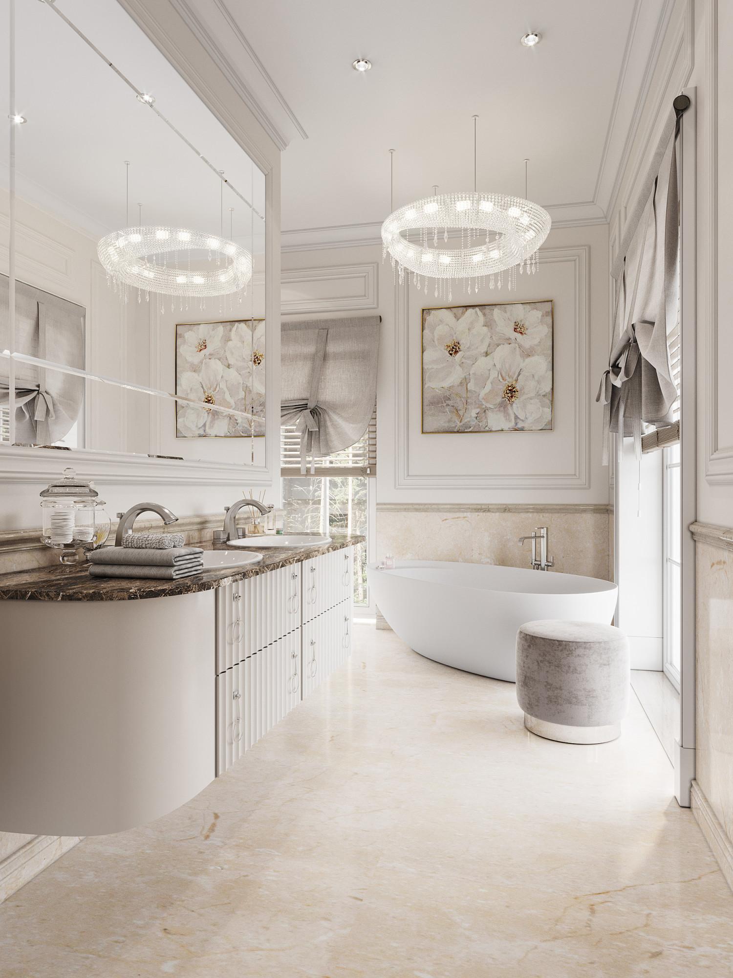 Bathroom in the master bedroom made in the style of Contemporary classics