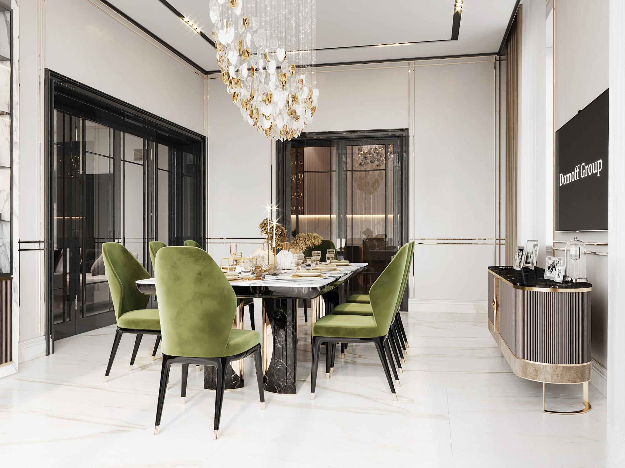 Dining room made in the style of Classics Eclecticism Contemporary