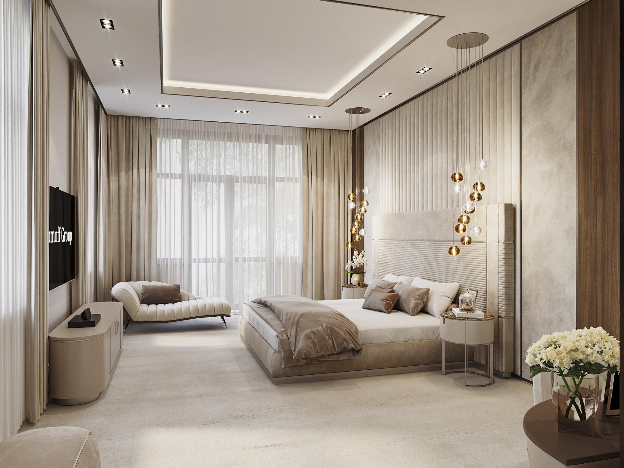 Master bedroom  made in the style of Contemporary Neoclassicism