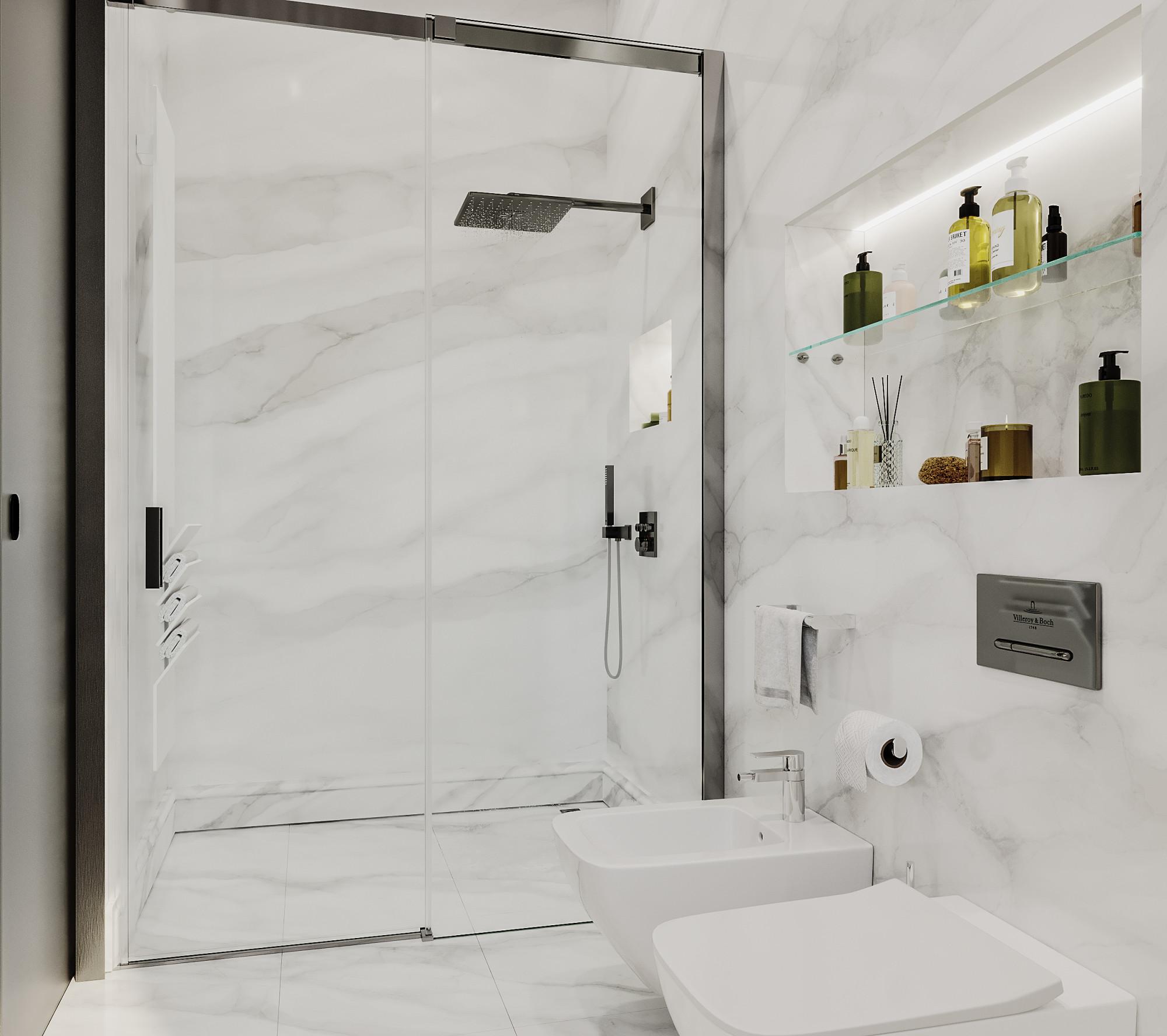 Bathroom in the master bedroom made in the style of Contemporary Neoclassicism