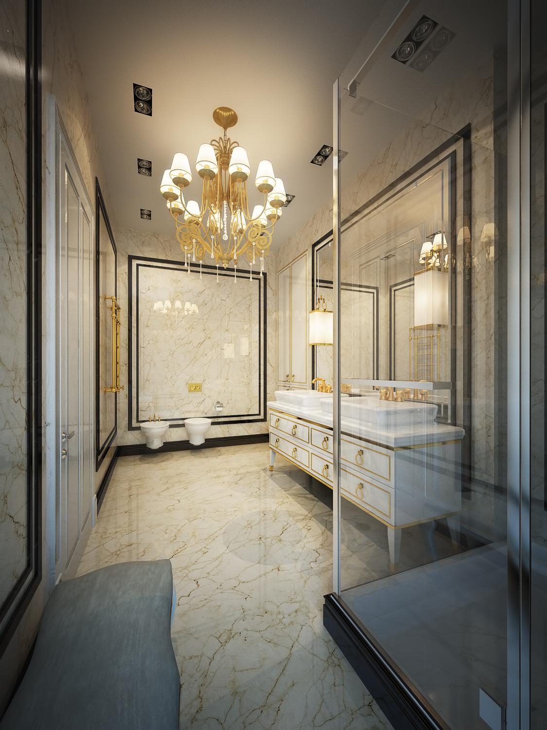 Master bathroom made in the style of Contemporary classics Neoclassicism