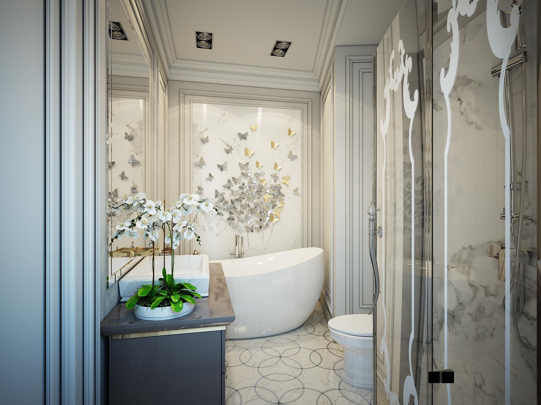 Master bathroom made in the style of Eclecticism Contemporary classics