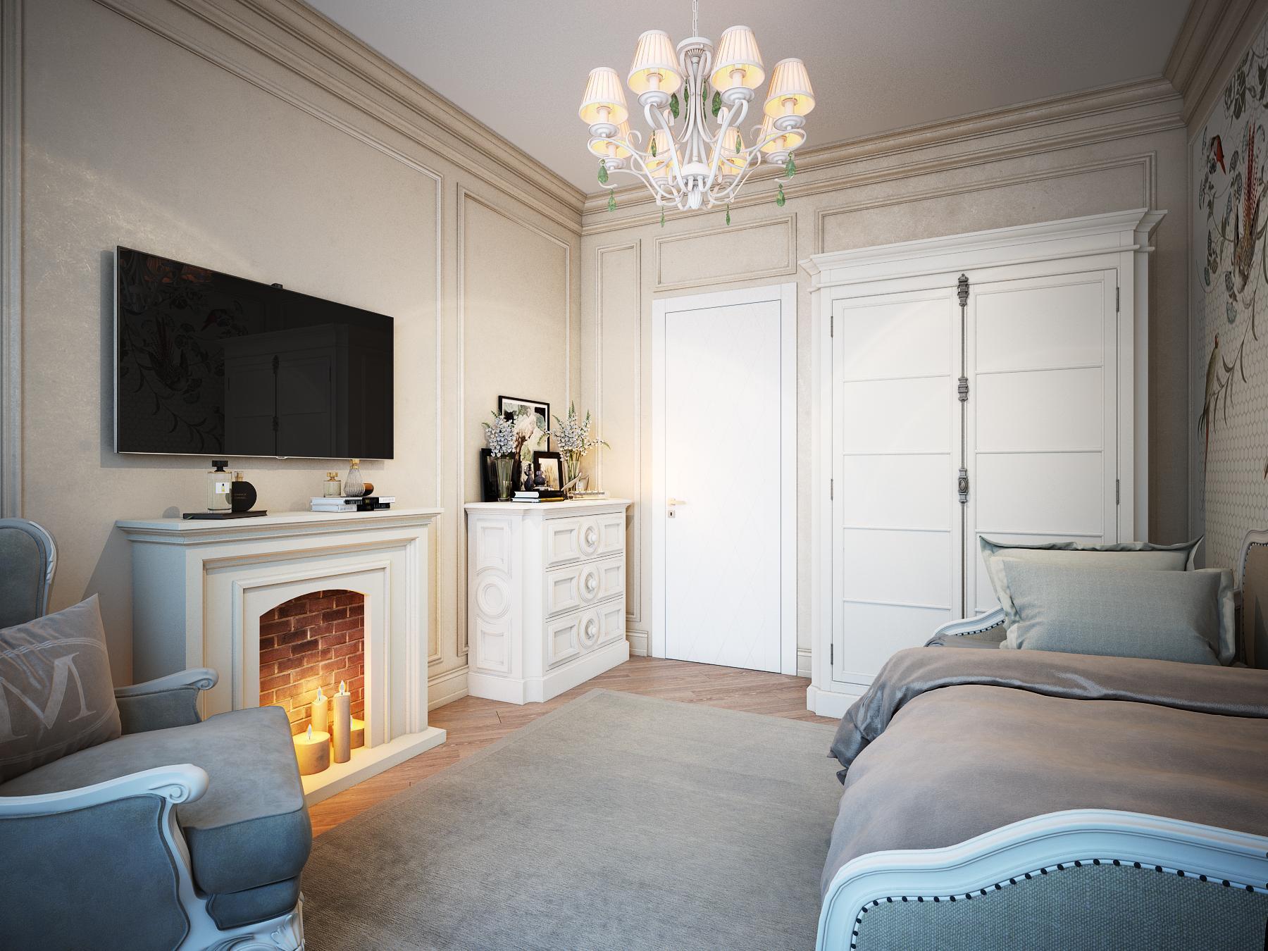 Guest bedroom made in the style of Contemporary classics
