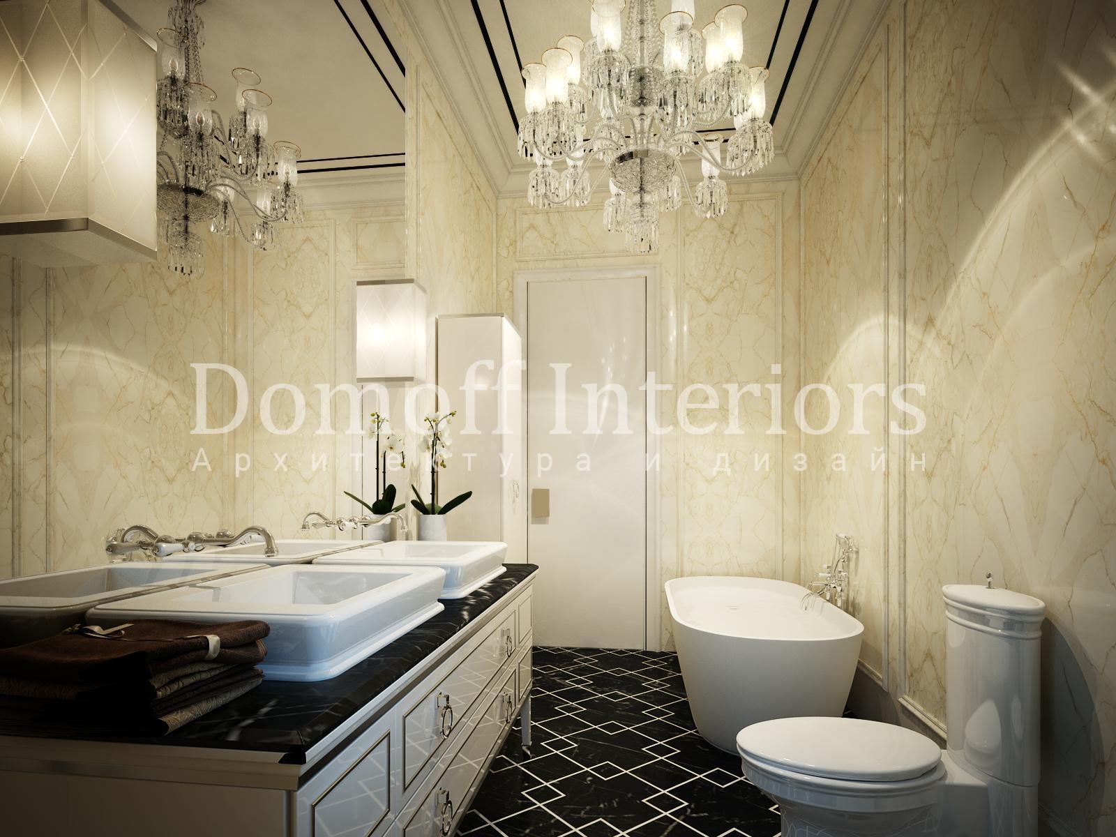 Master bathroom made in the style of Eclecticism Neoclassicism