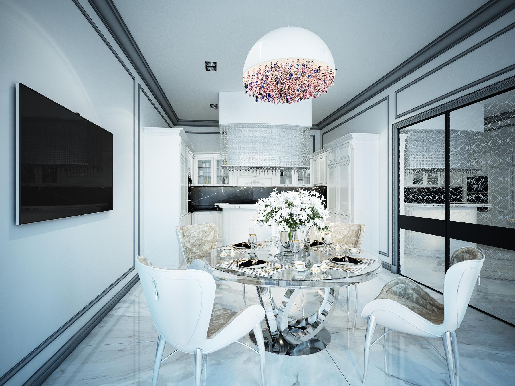 Kitchen made in the style of Eclecticism Neoclassicism