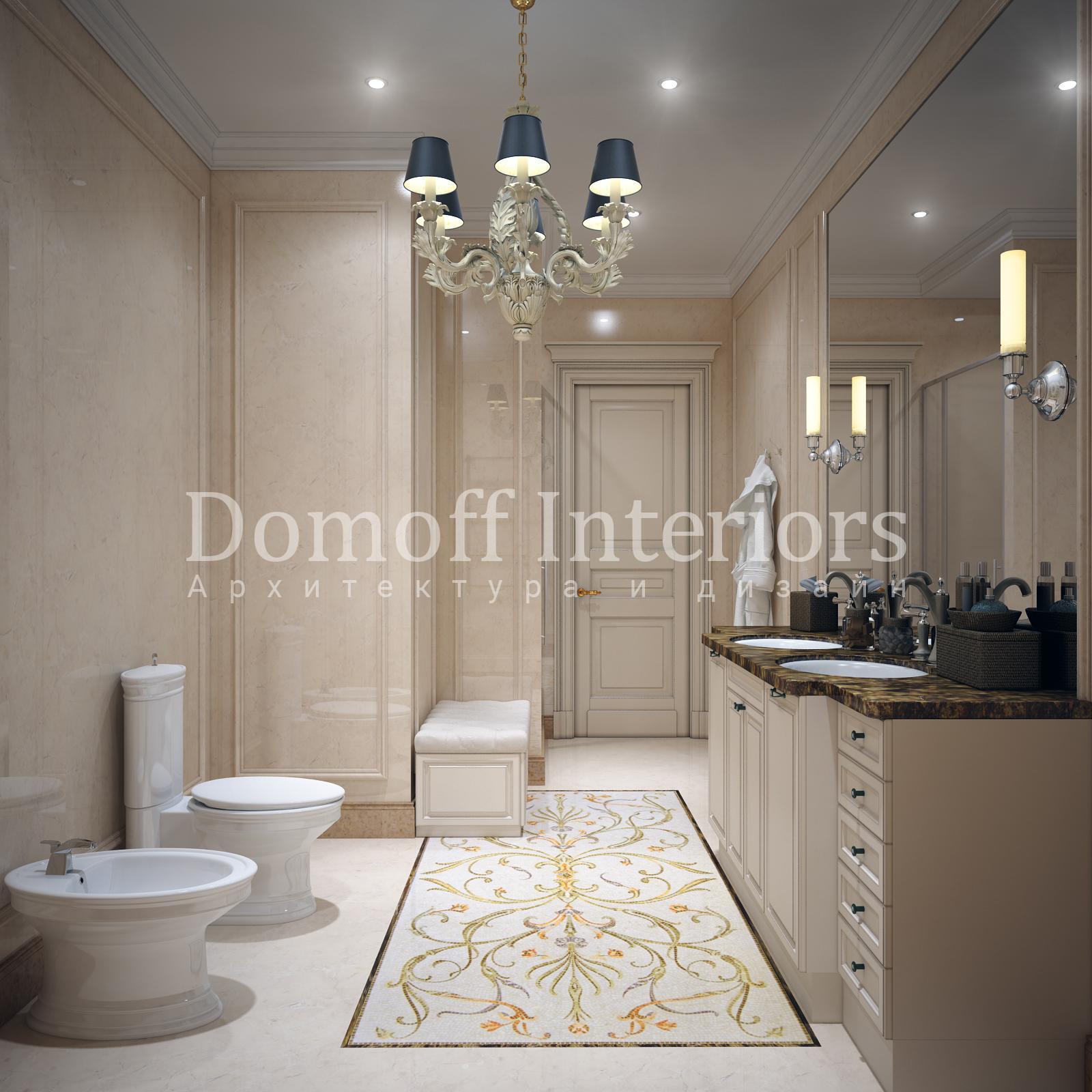 Master bathroom made in the style of Contemporary classics