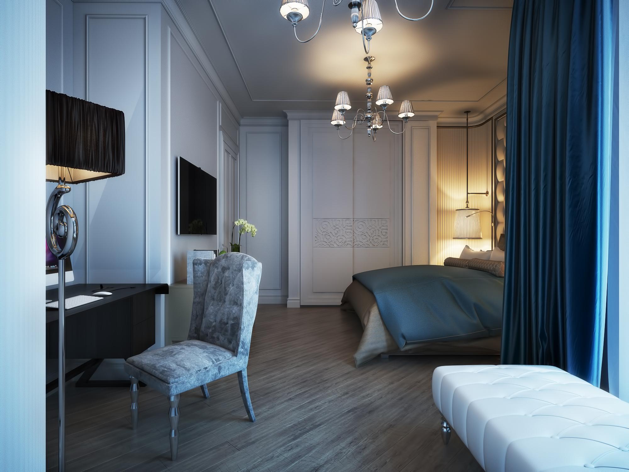 Guest bedroom made in the style of Contemporary classics