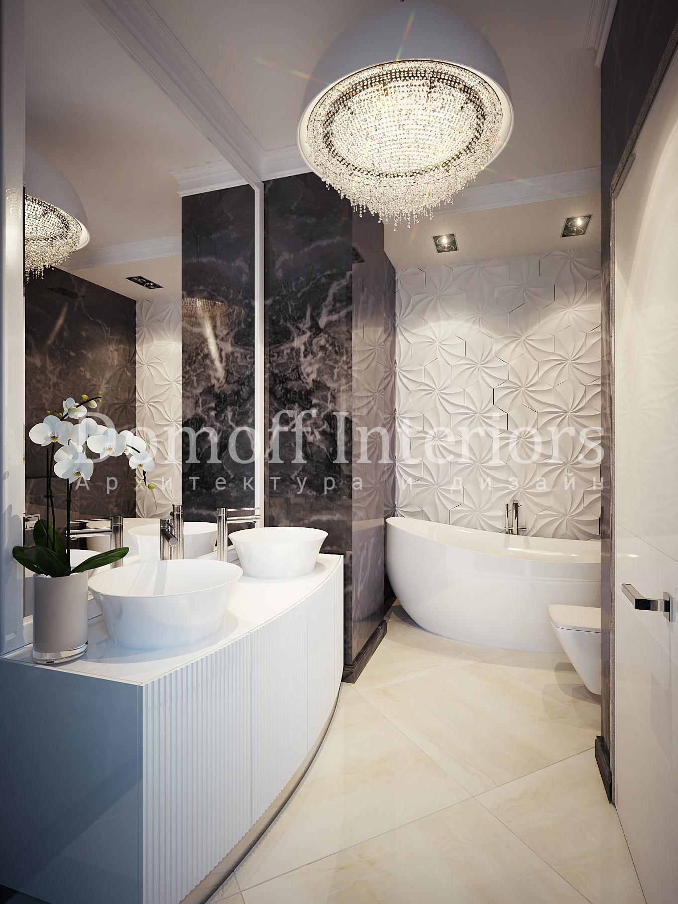 Master bathroom made in the style of Eclecticism Contemporary classics Art deco