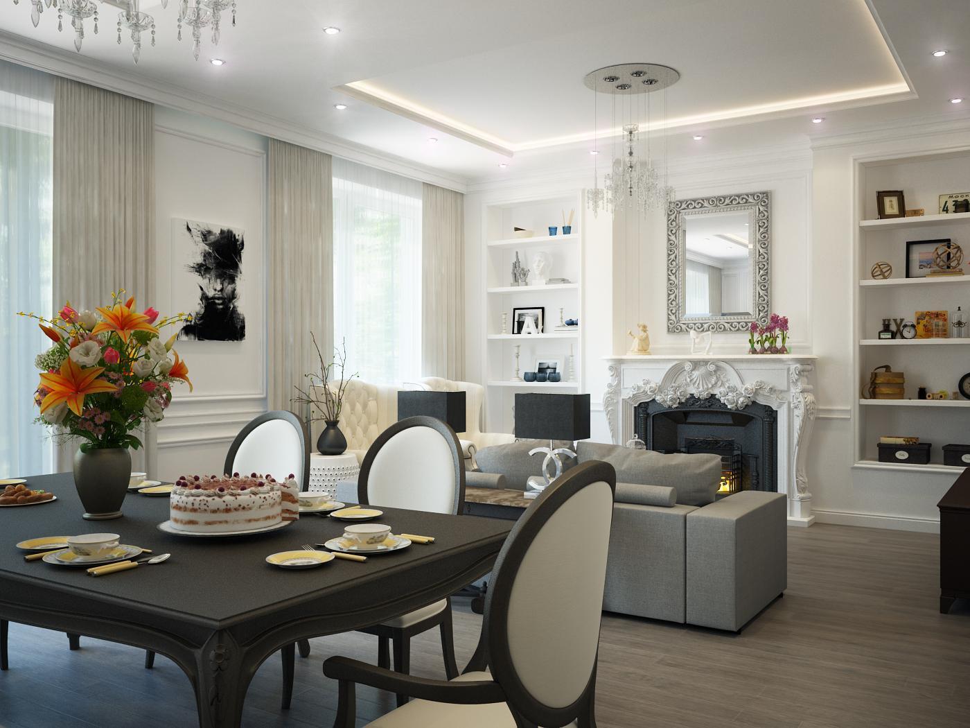 Living room made in the style of Contemporary classics