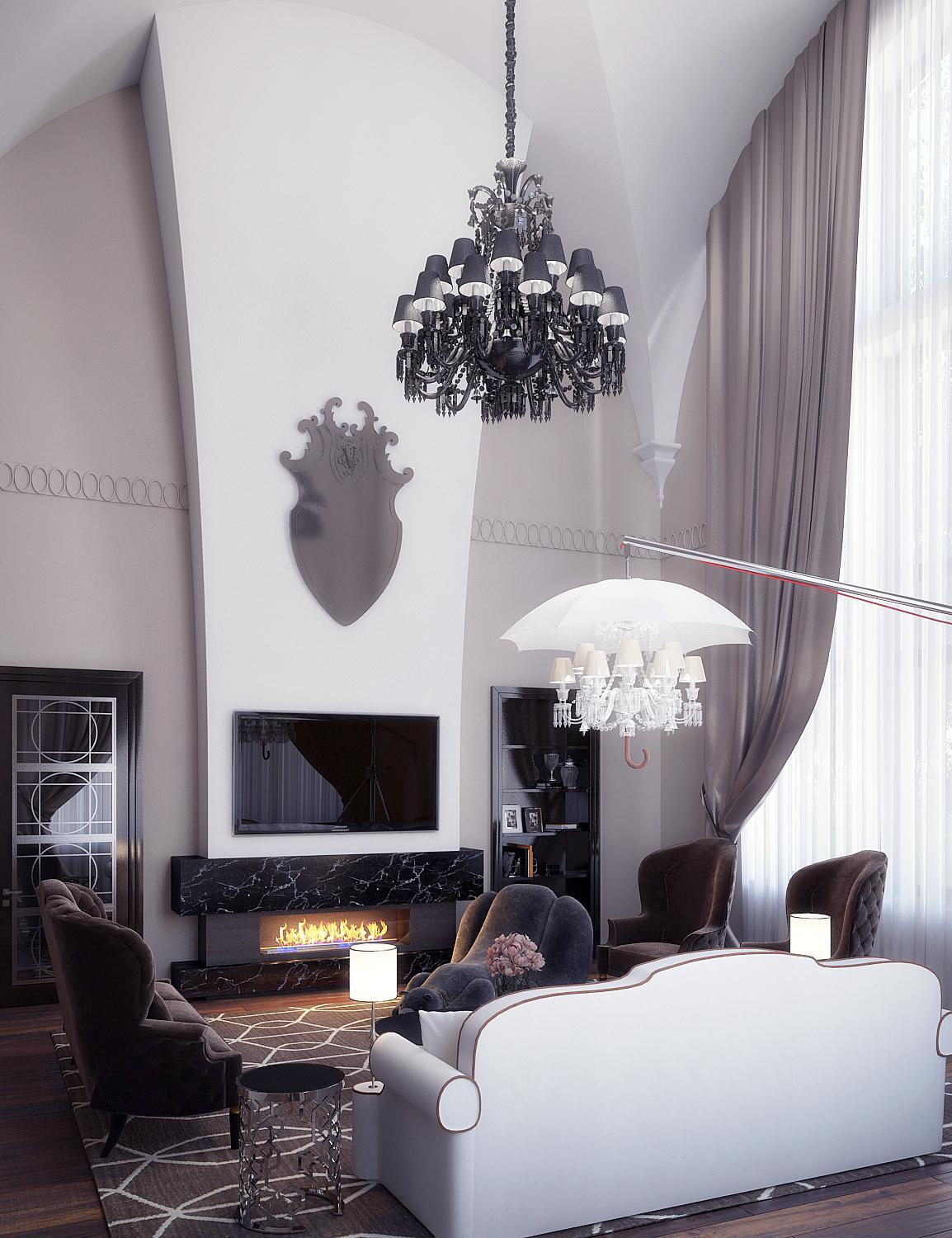 Living room made in the style of Contemporary classics