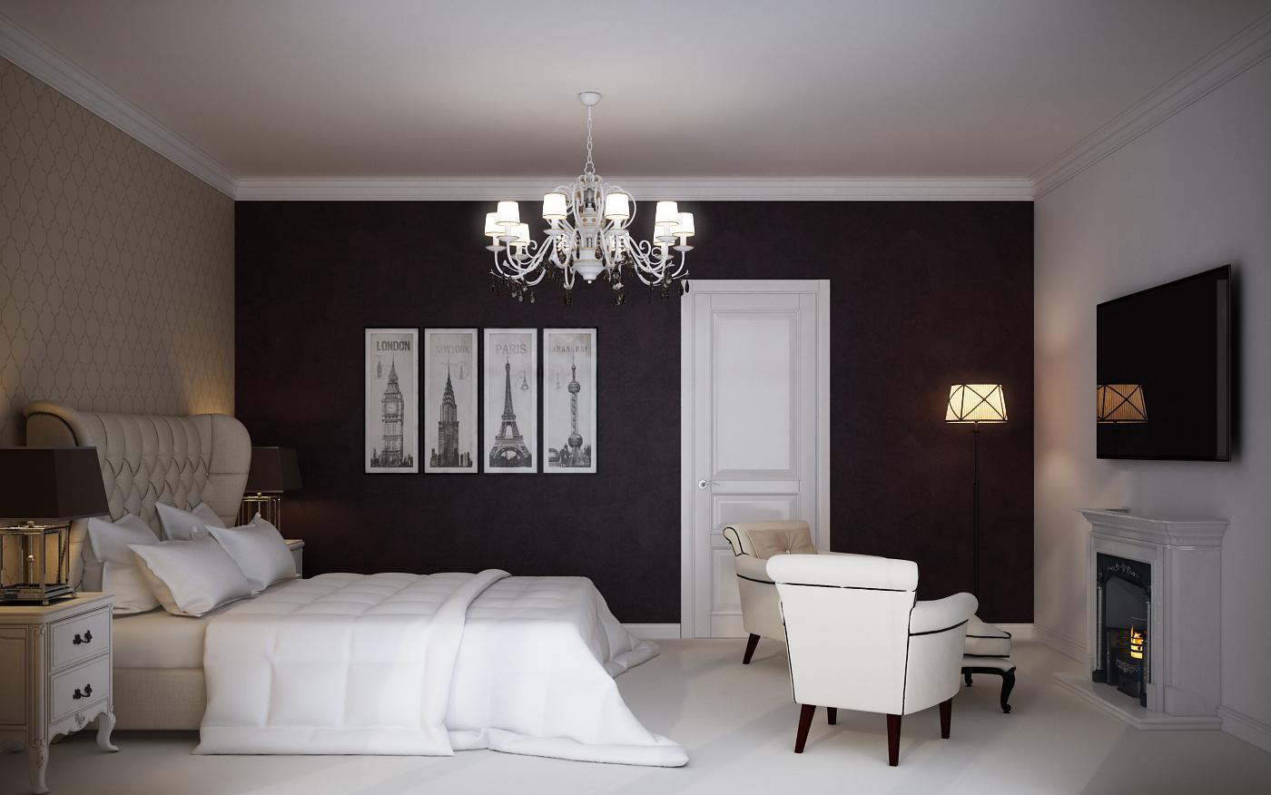 Guest bedroom No. 2 made in the style of Eclecticism Neoclassicism