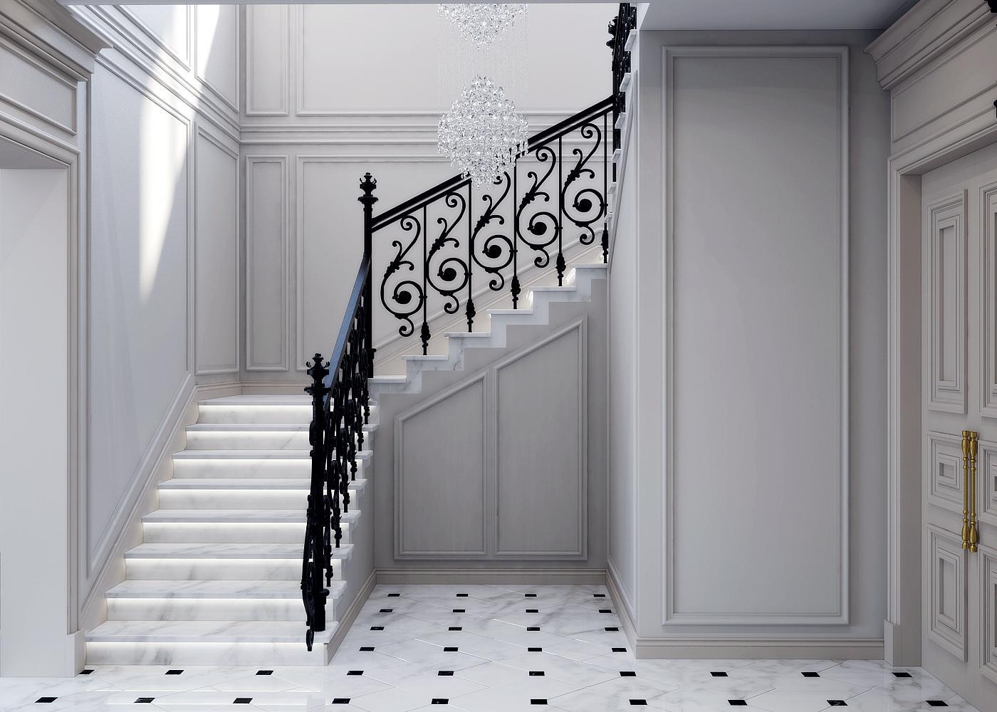Staircase hall made in the style of Contemporary classics