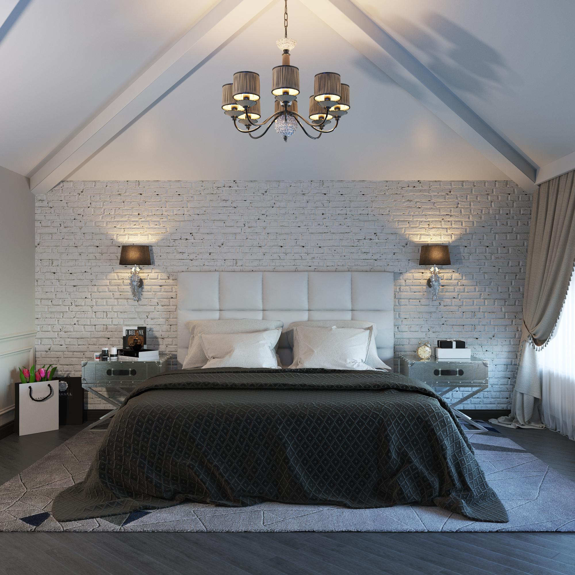 Guest bedroom No. 1 made in the style of Loft