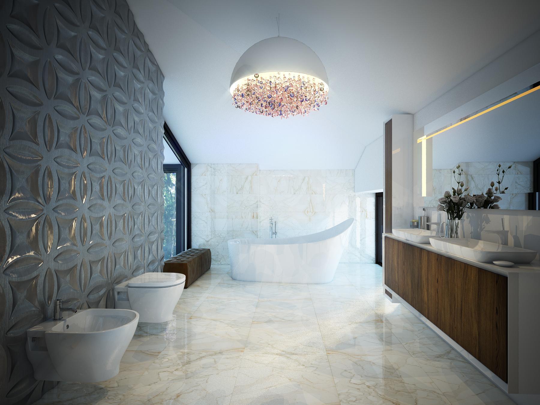 3rd floor guest bathroom made in the style of Contemporary classics