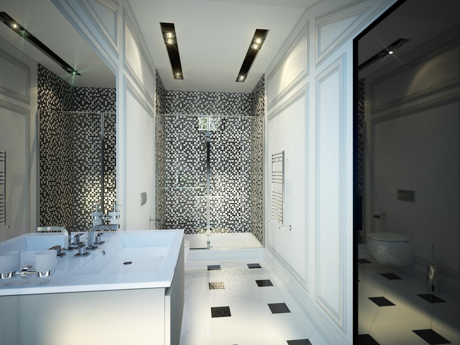 Guest room No.2's bathroom made in the style of Contemporary classics