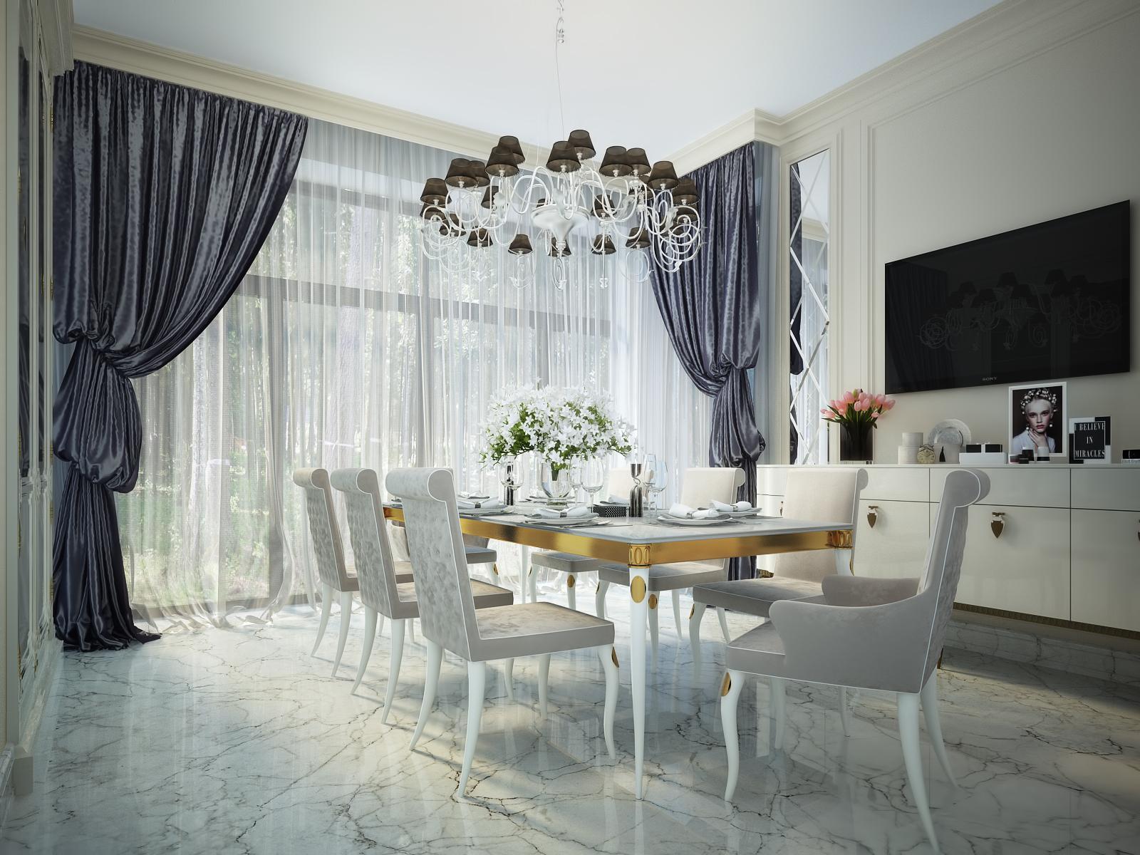 Dining room made in the style of Contemporary classics