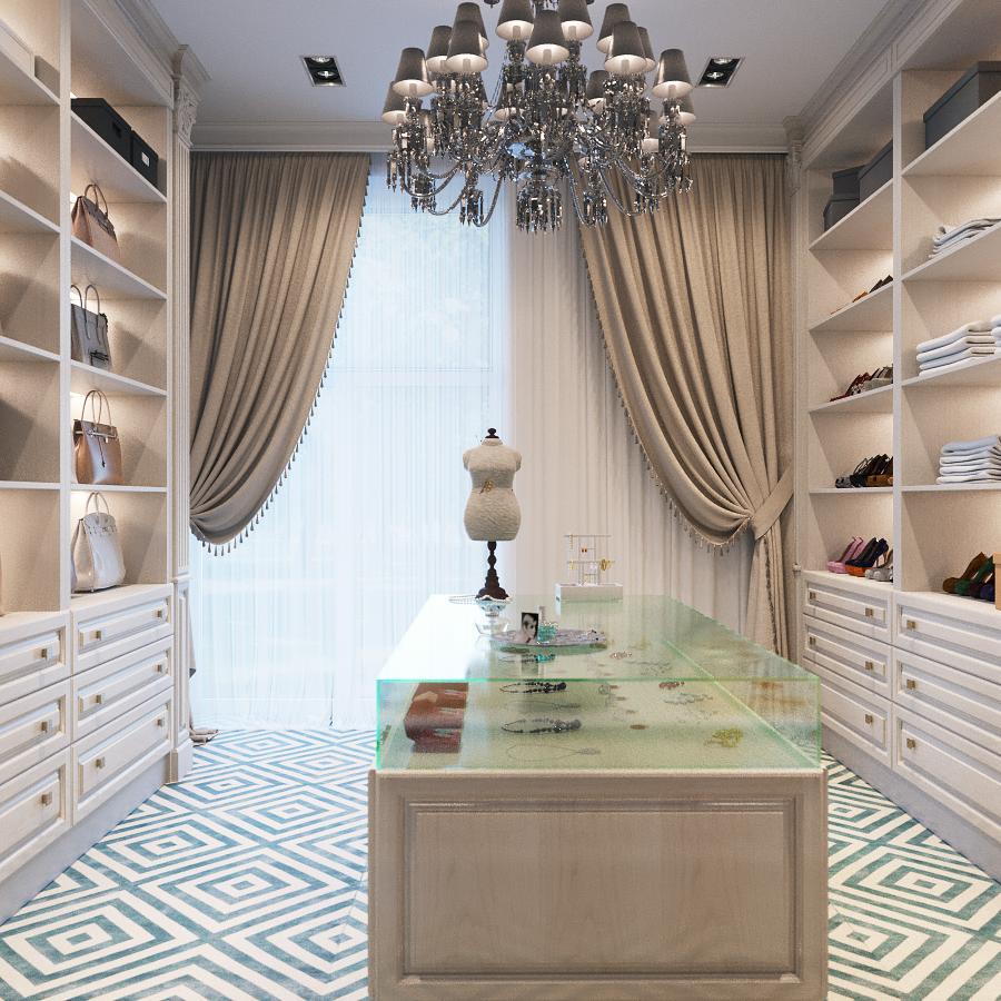 Master dressing room made in the style of Contemporary classics